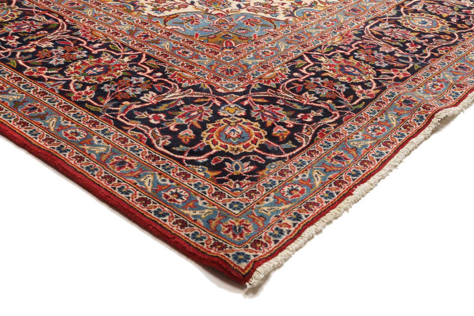 Handgeknüpfter Kashan Perserteppich, 306 × 429 cm, Wolle
