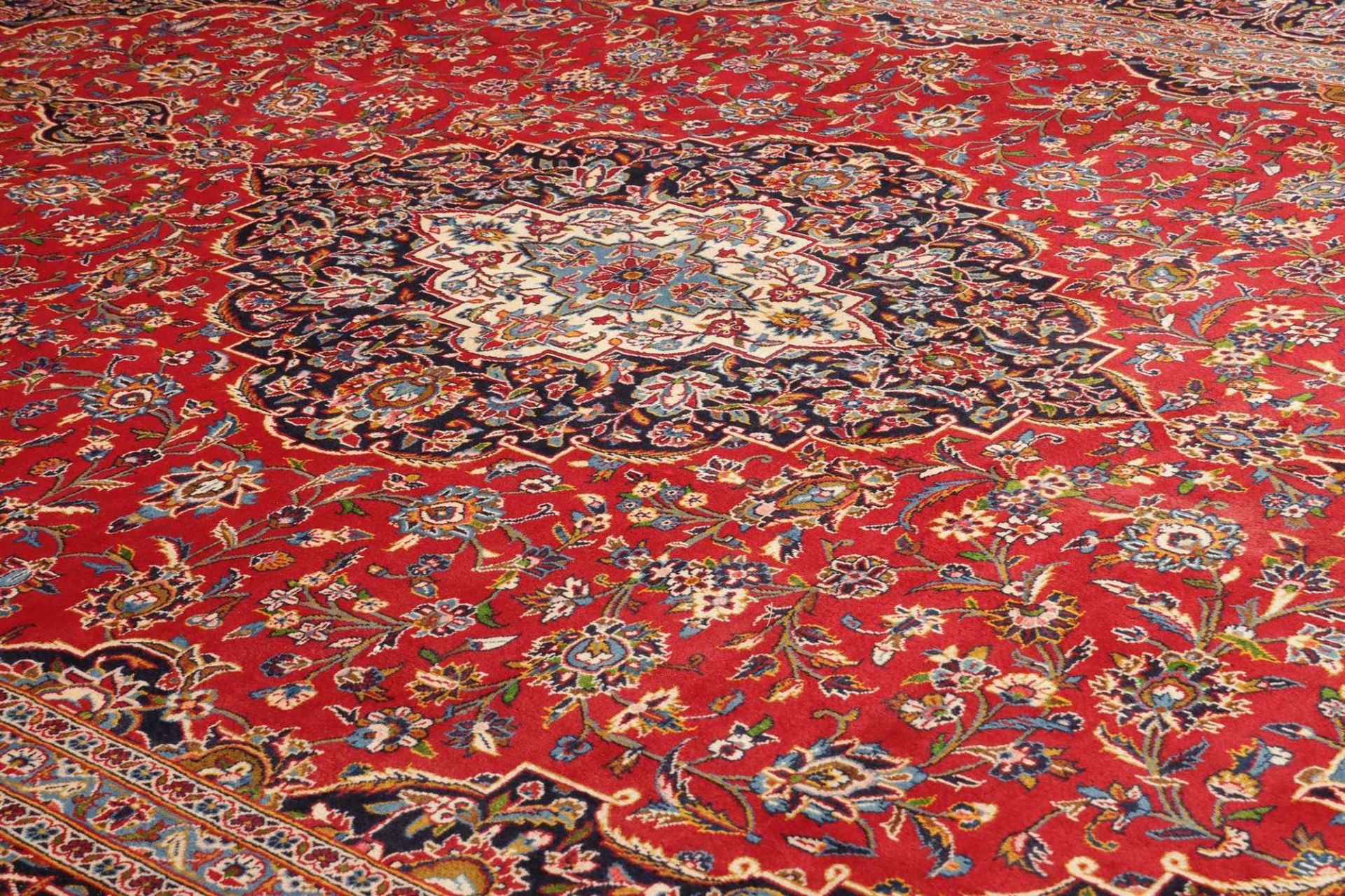 Handgeknüpfter Kashan Perserteppich, 306 × 429 cm, Wolle