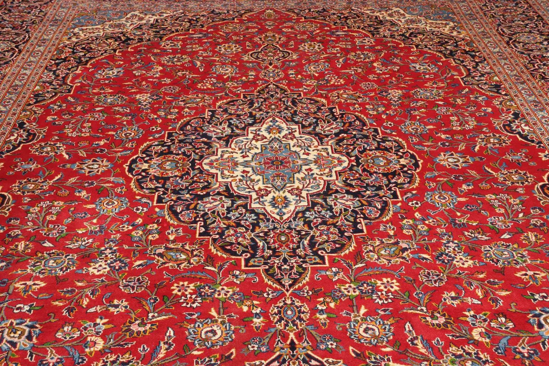 Handgeknüpfter Kashan Perserteppich, 306 × 429 cm, Wolle