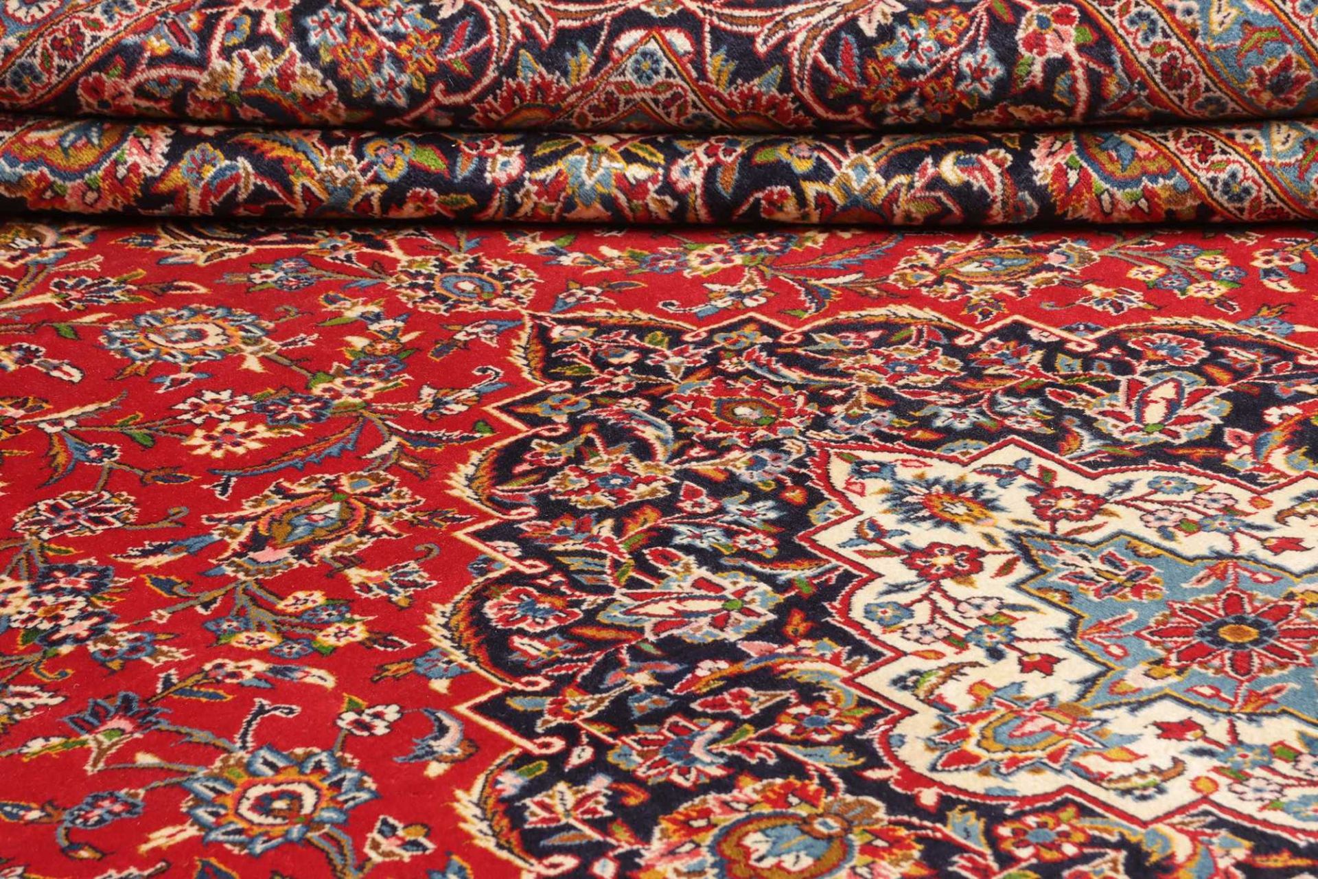 Handgeknüpfter Kashan Perserteppich, 306 × 429 cm, Wolle