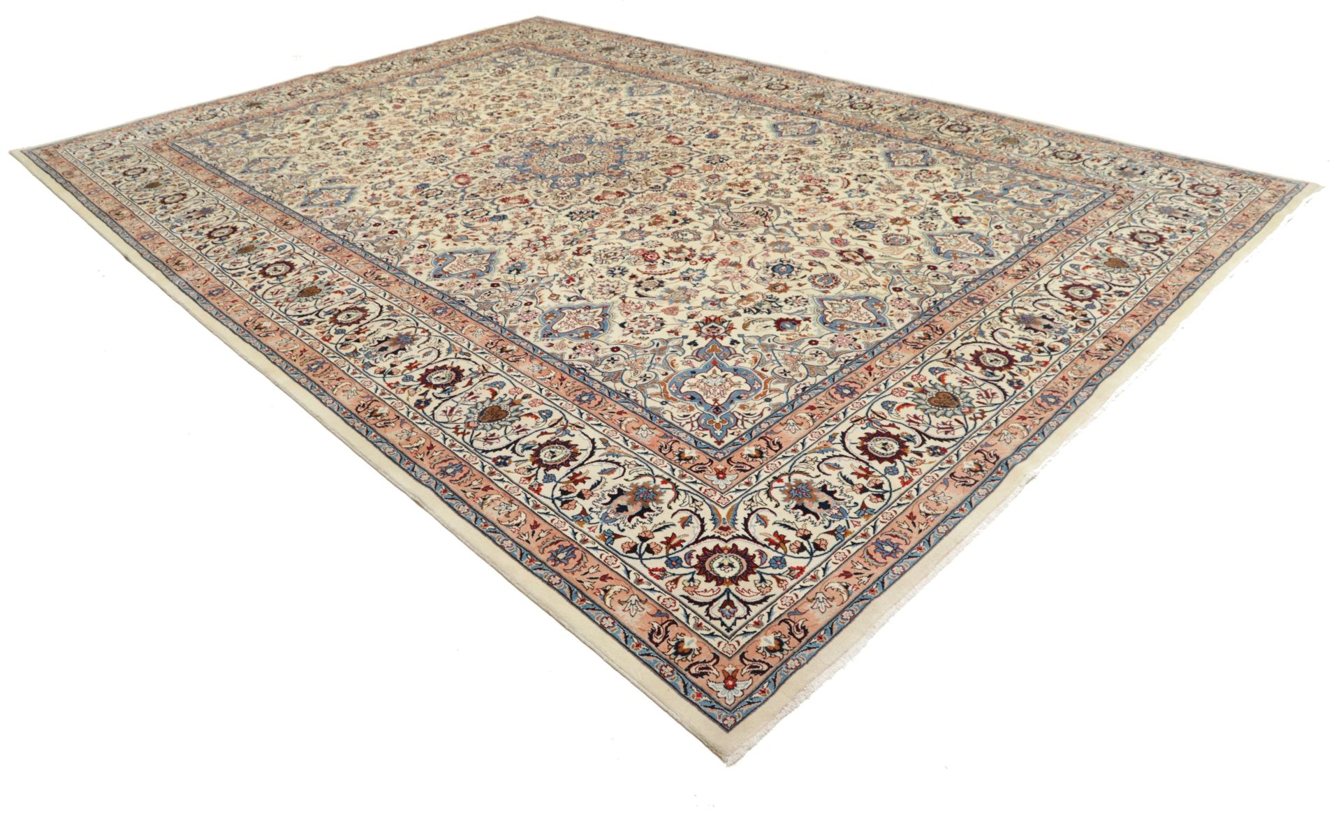 Handgeknüpfter Isfahan Perserteppich, 347 × 500 cm, Wolle