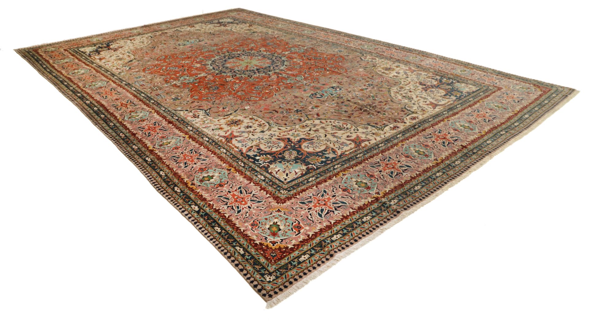 perserteppich-tabriz-390-x-595-cm-schurwolle-seide-handgeknupft-1 Täbriz Perserteppich 390 × 595 cm aus Wolle & Seide, handgeknüpft
