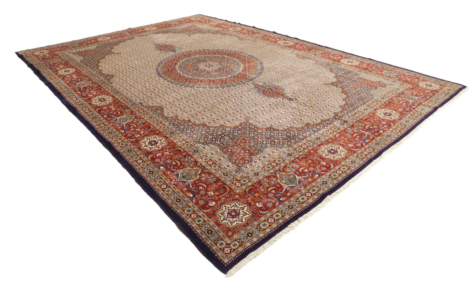 perserteppich-moud-346-x-496-cm-schurwolle-handgeknupft-floral-1 Handgeknüpfter Moud Perserteppich 346 × 496 cm