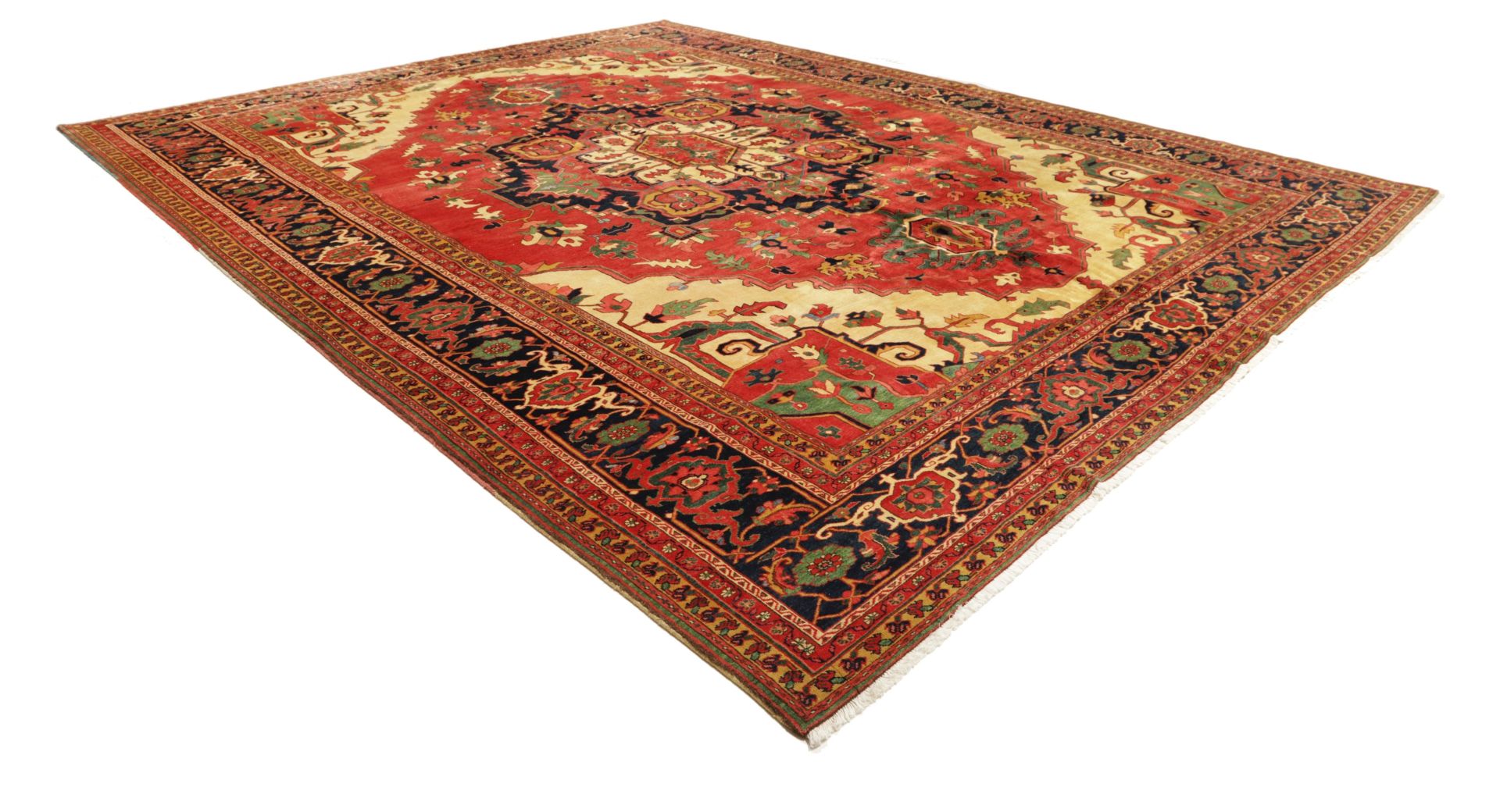 perserteppich-heriz-395-x-498-cm-schurwolle-handgeknupft-rustikal-1 Handgeknüpfter Heriz Perserteppich 395 × 498 cm
