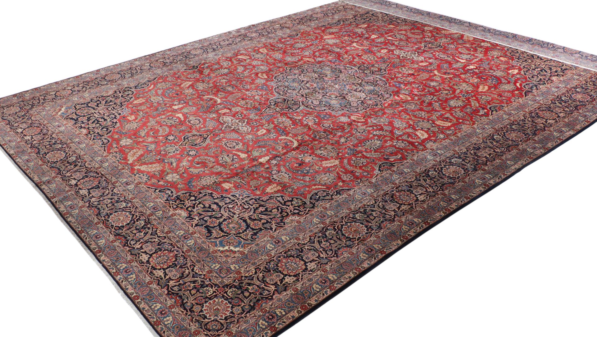 Kashan Perserteppich 430 × 637 cm aus Wolle, handgeknüpft