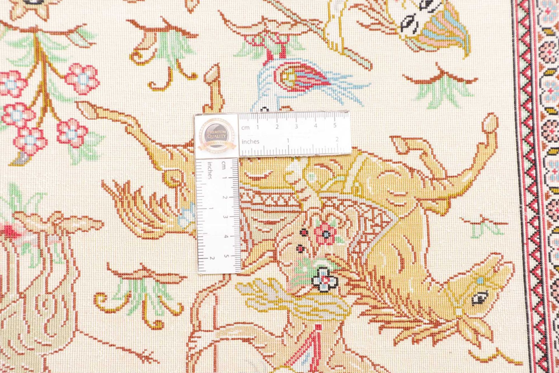 Ghom Perserteppich 39 × 131 cm aus Seide, handgeknüpft