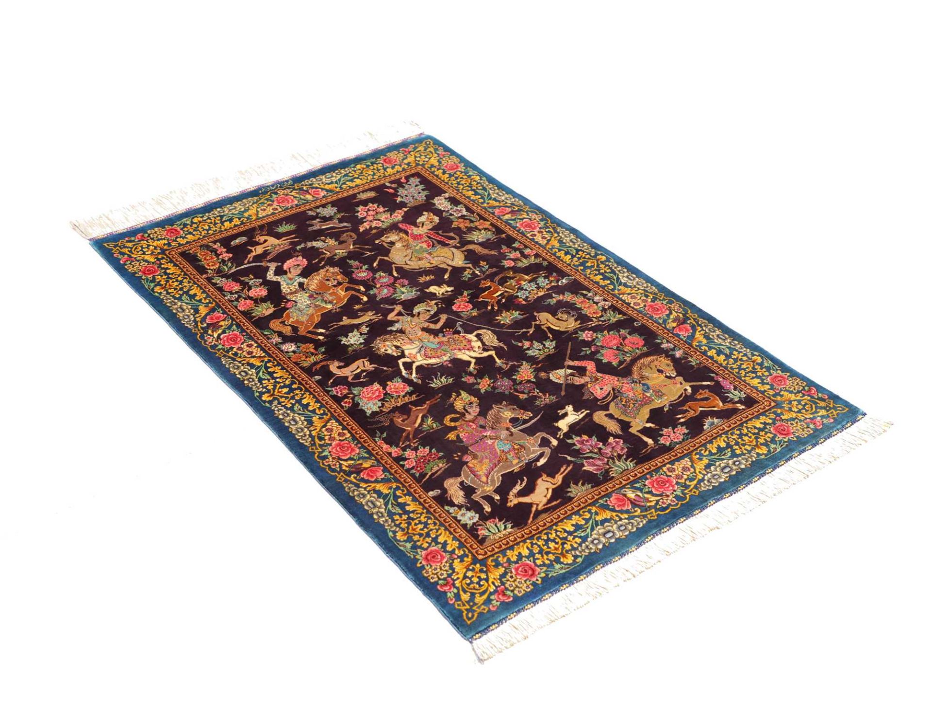 Handgeknüpfter Ghom Perserteppich 79 × 119 cm