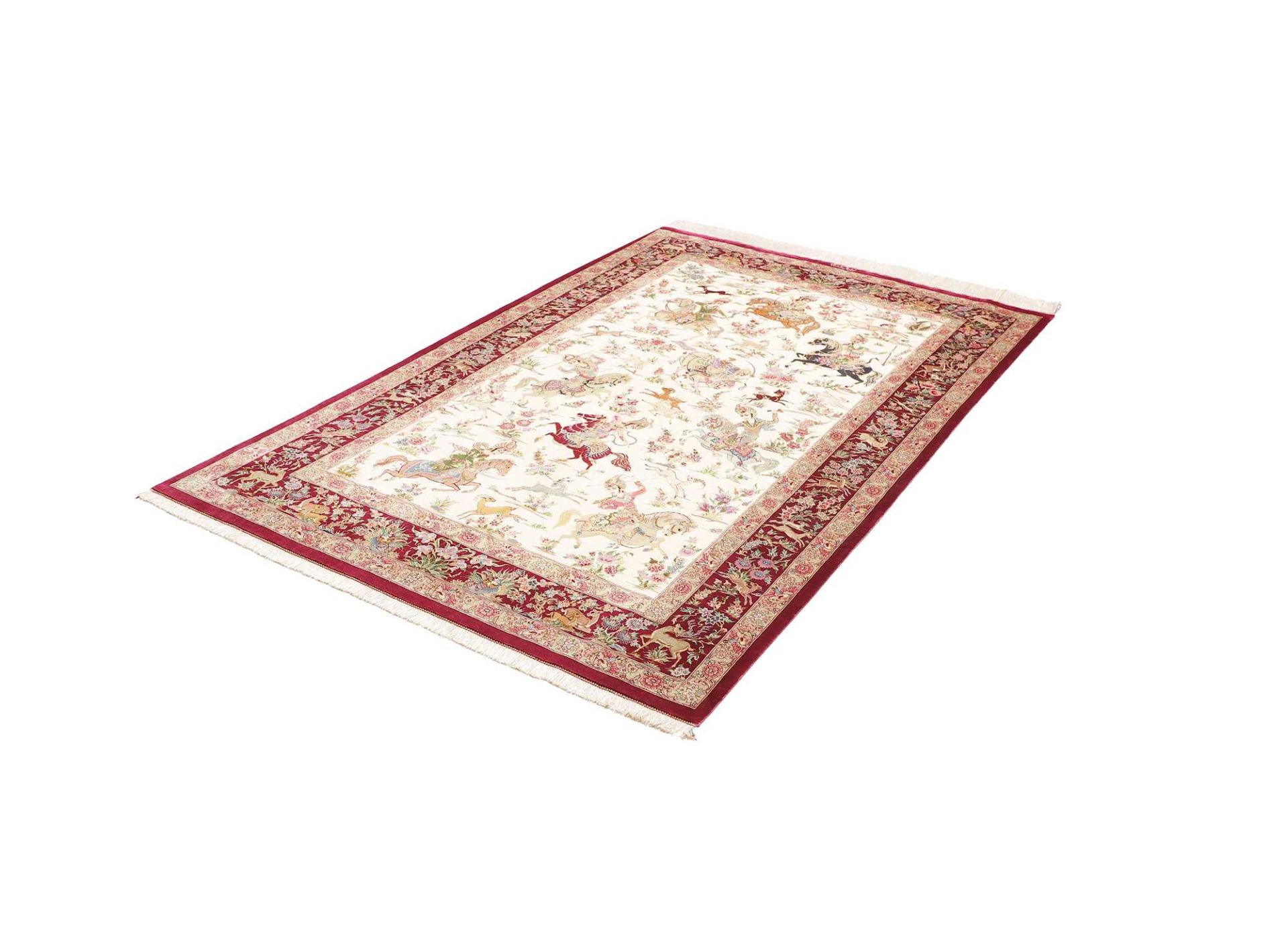 Ghom Perserteppich aus Iran, 134 × 207 cm