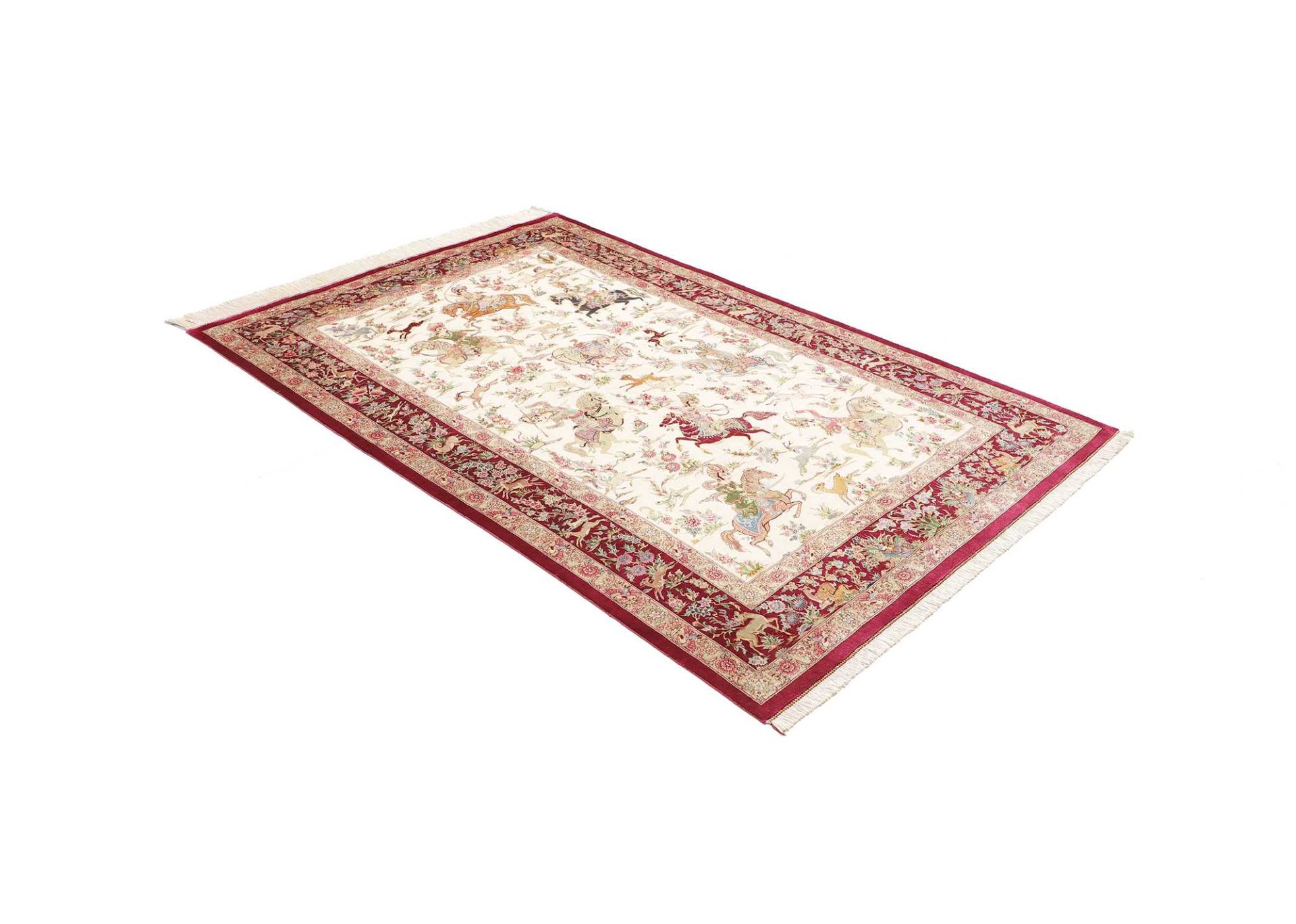 Ghom Perserteppich aus Iran, 134 × 207 cm
