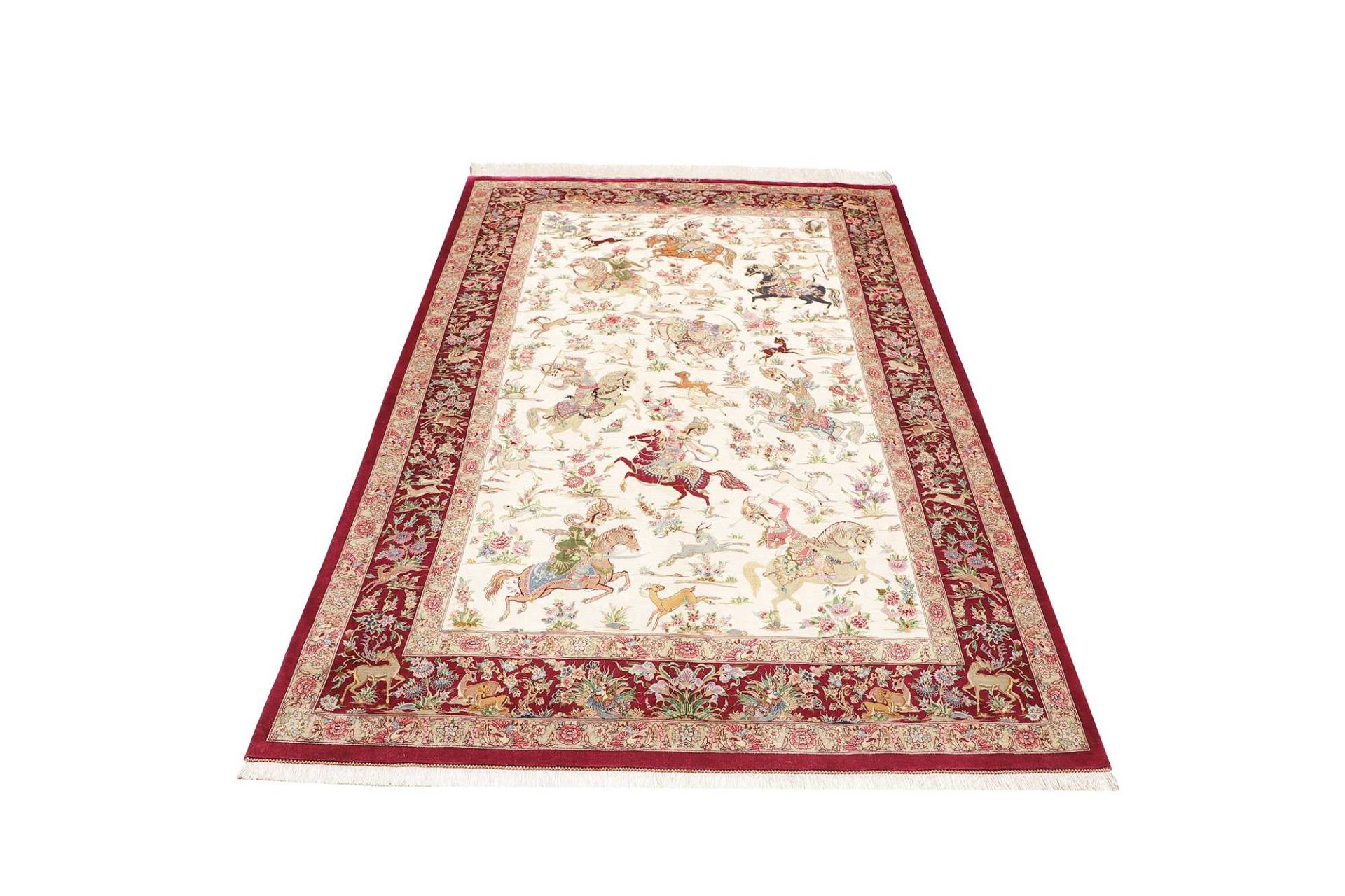Ghom Perserteppich aus Iran, 134 × 207 cm