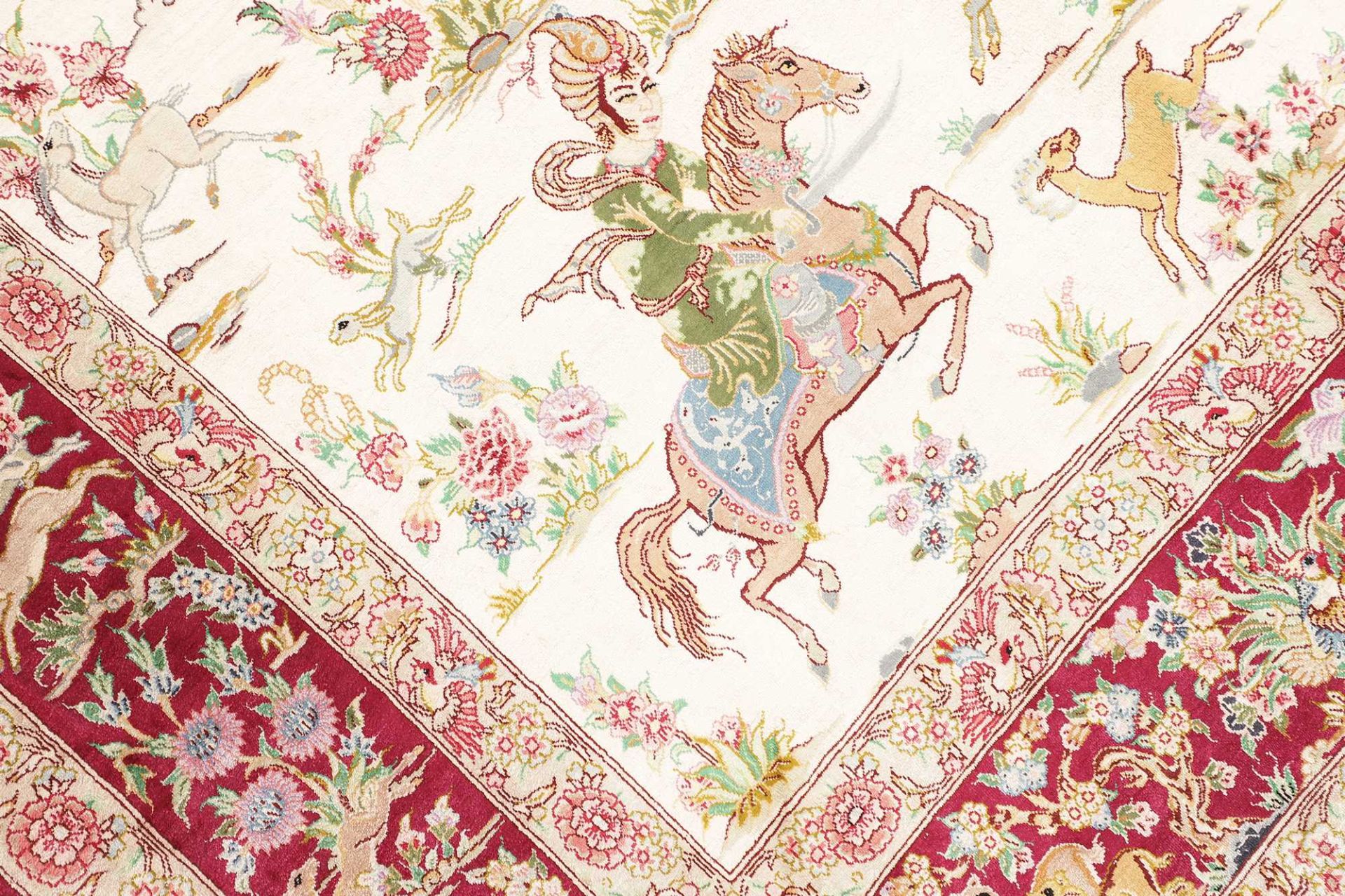 Ghom Perserteppich aus Iran, 134 × 207 cm