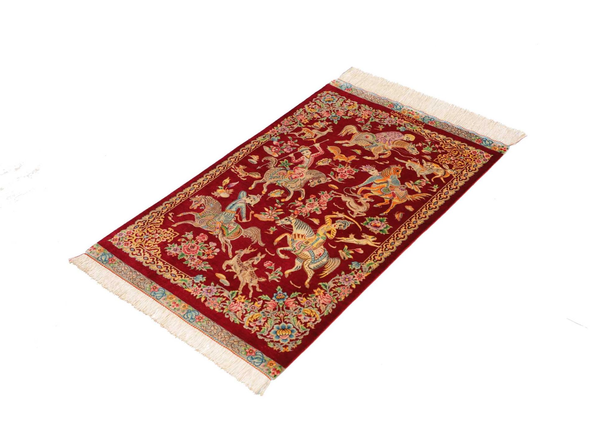 Ghom Perserteppich aus Iran, 61 × 94 cm