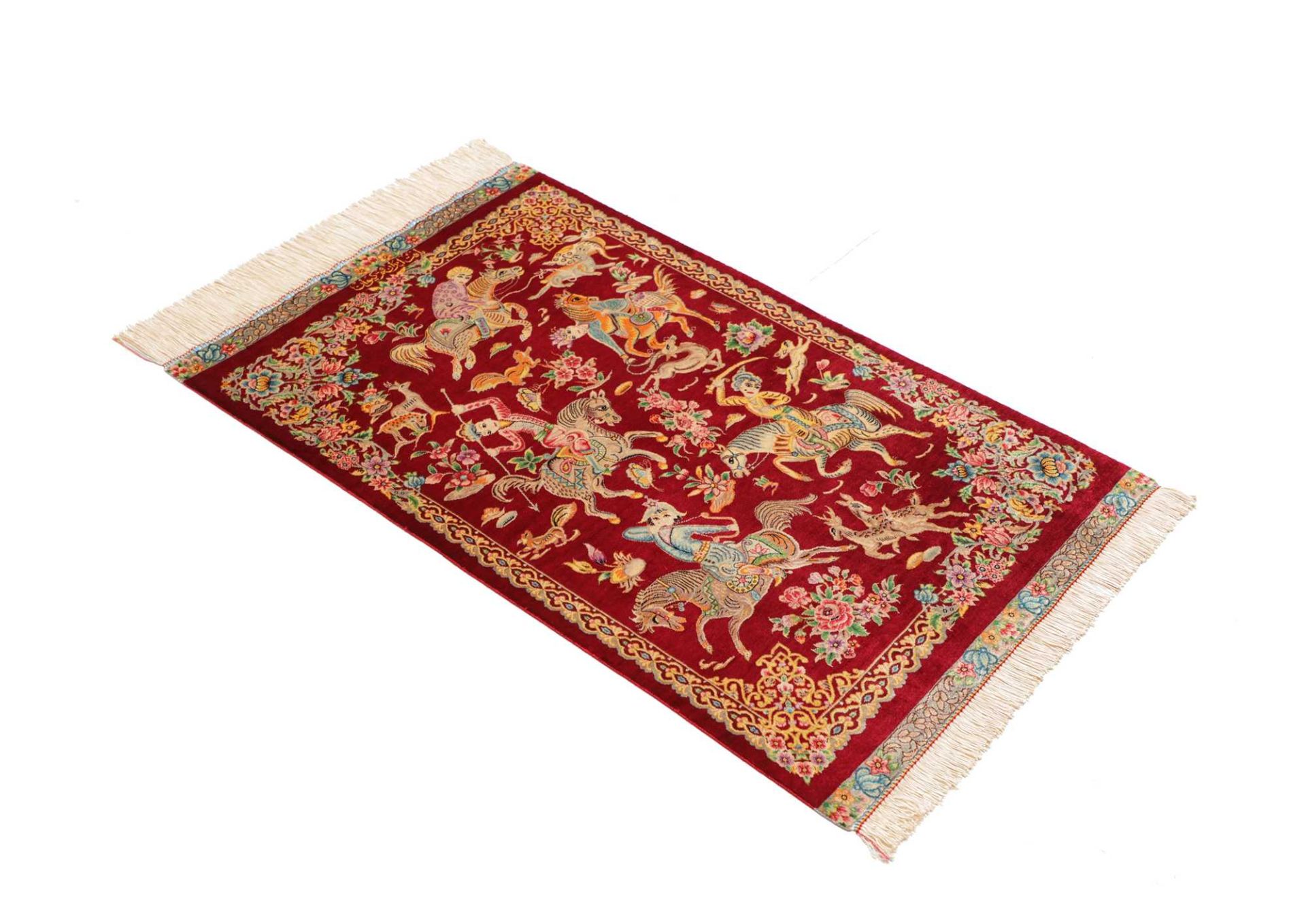 Ghom Perserteppich aus Iran, 61 × 94 cm