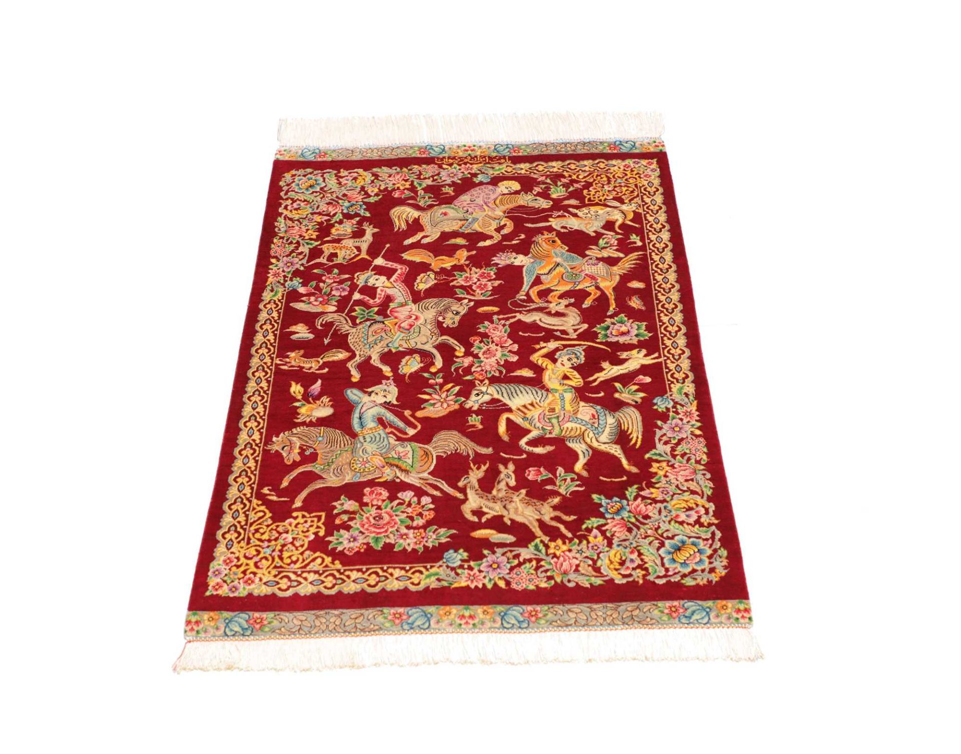Ghom Perserteppich aus Iran, 61 × 94 cm