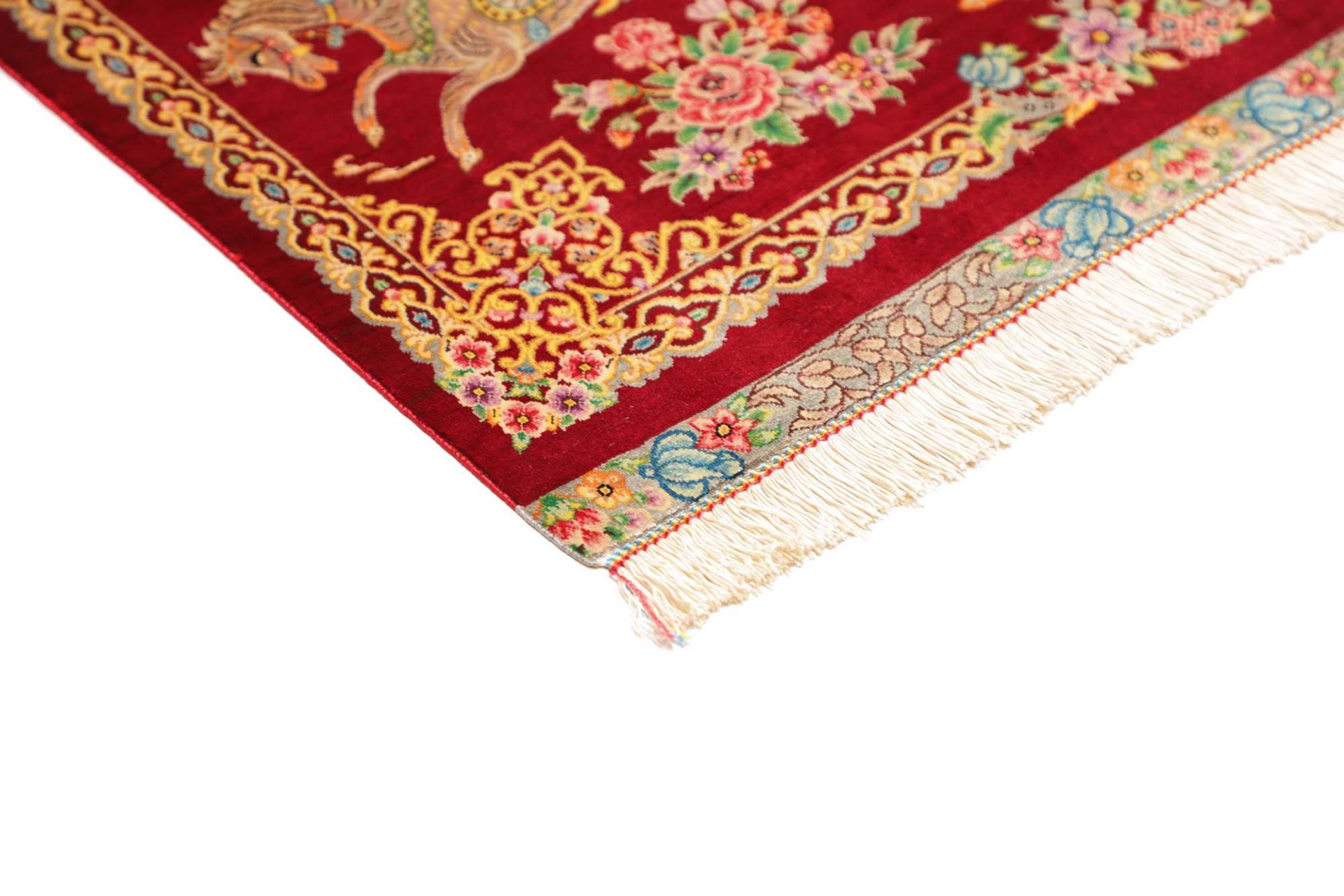 Ghom Perserteppich aus Iran, 61 × 94 cm