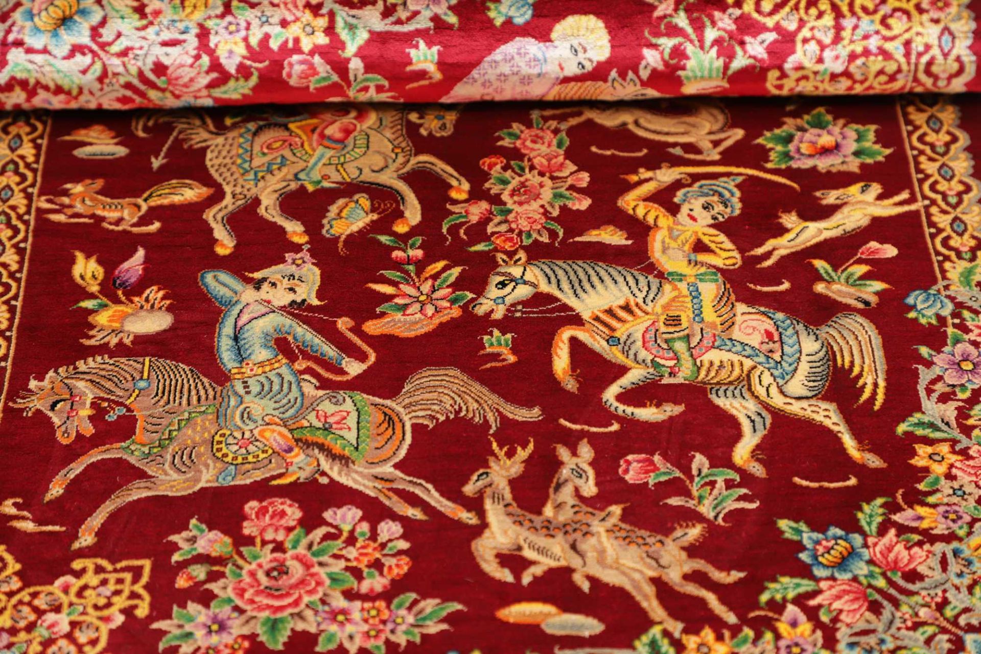 Ghom Perserteppich aus Iran, 61 × 94 cm