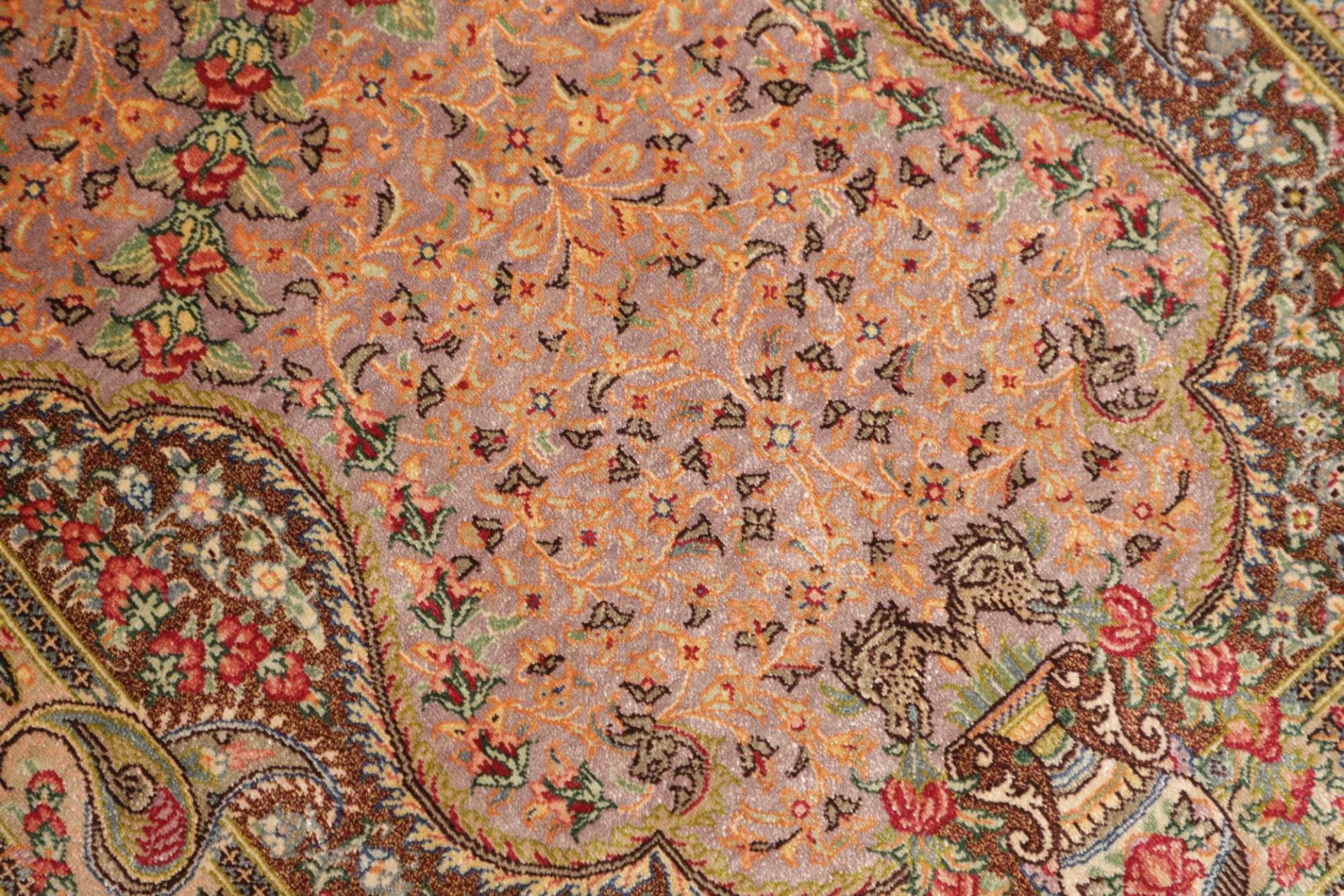 Ghom Perserteppich 51 × 147 cm aus Seide, handgeknüpft
