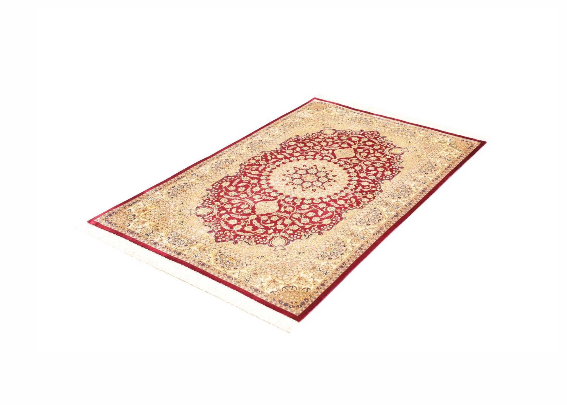 Ghom Perserteppich aus Iran, 98 × 148 cm