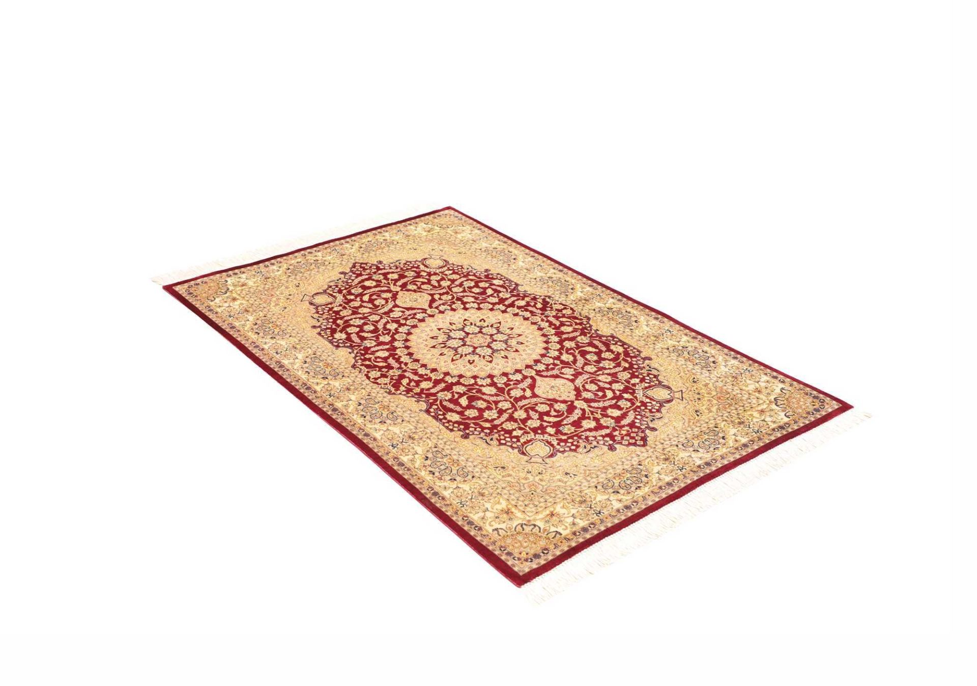 Ghom Perserteppich aus Iran, 98 × 148 cm