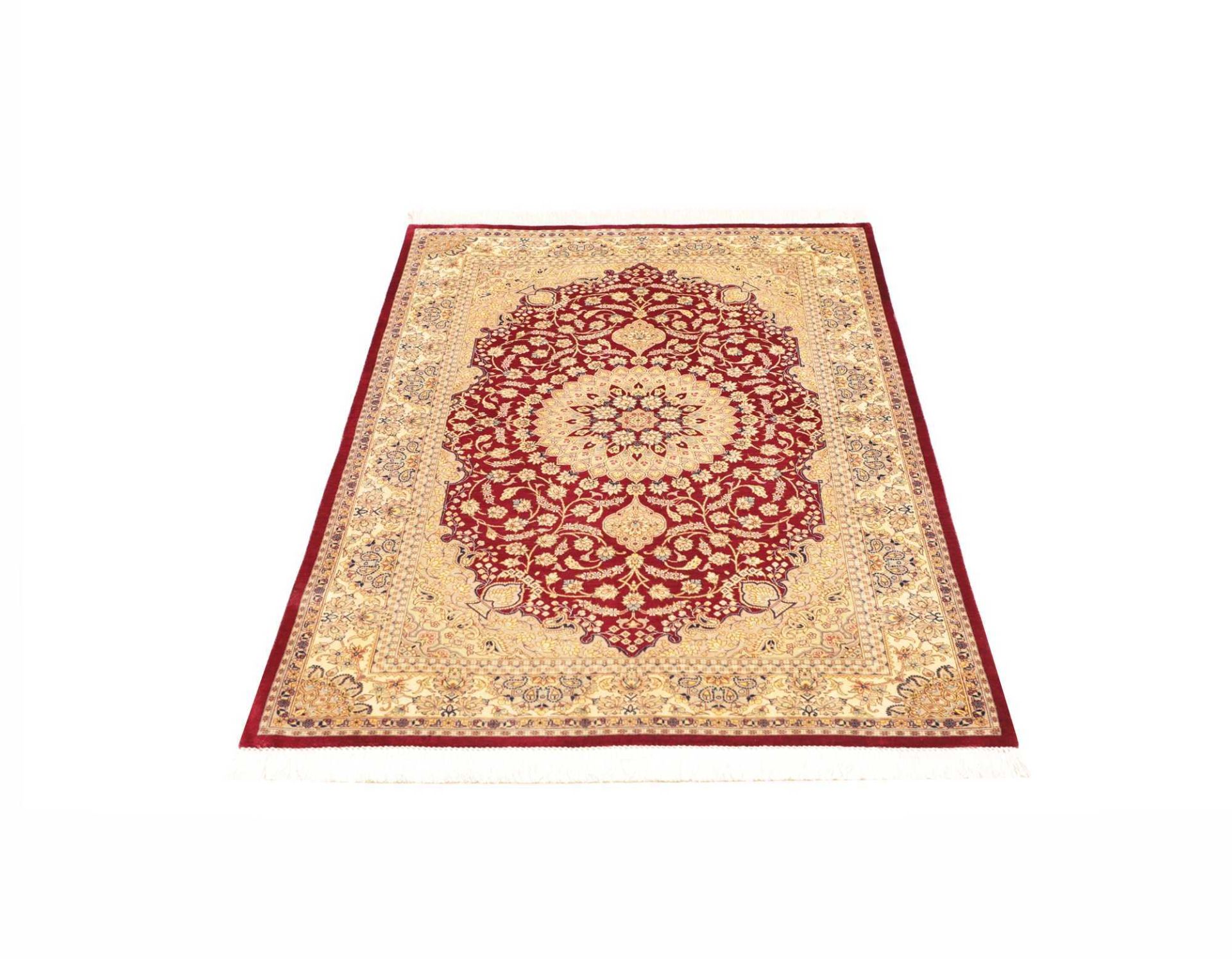 Ghom Perserteppich aus Iran, 98 × 148 cm