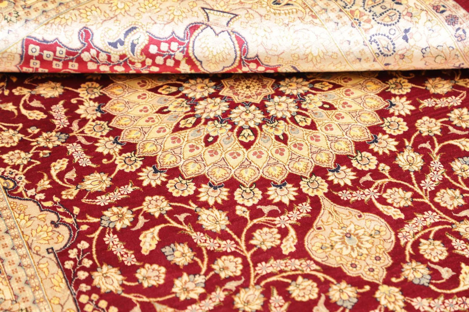 Ghom Perserteppich aus Iran, 98 × 148 cm