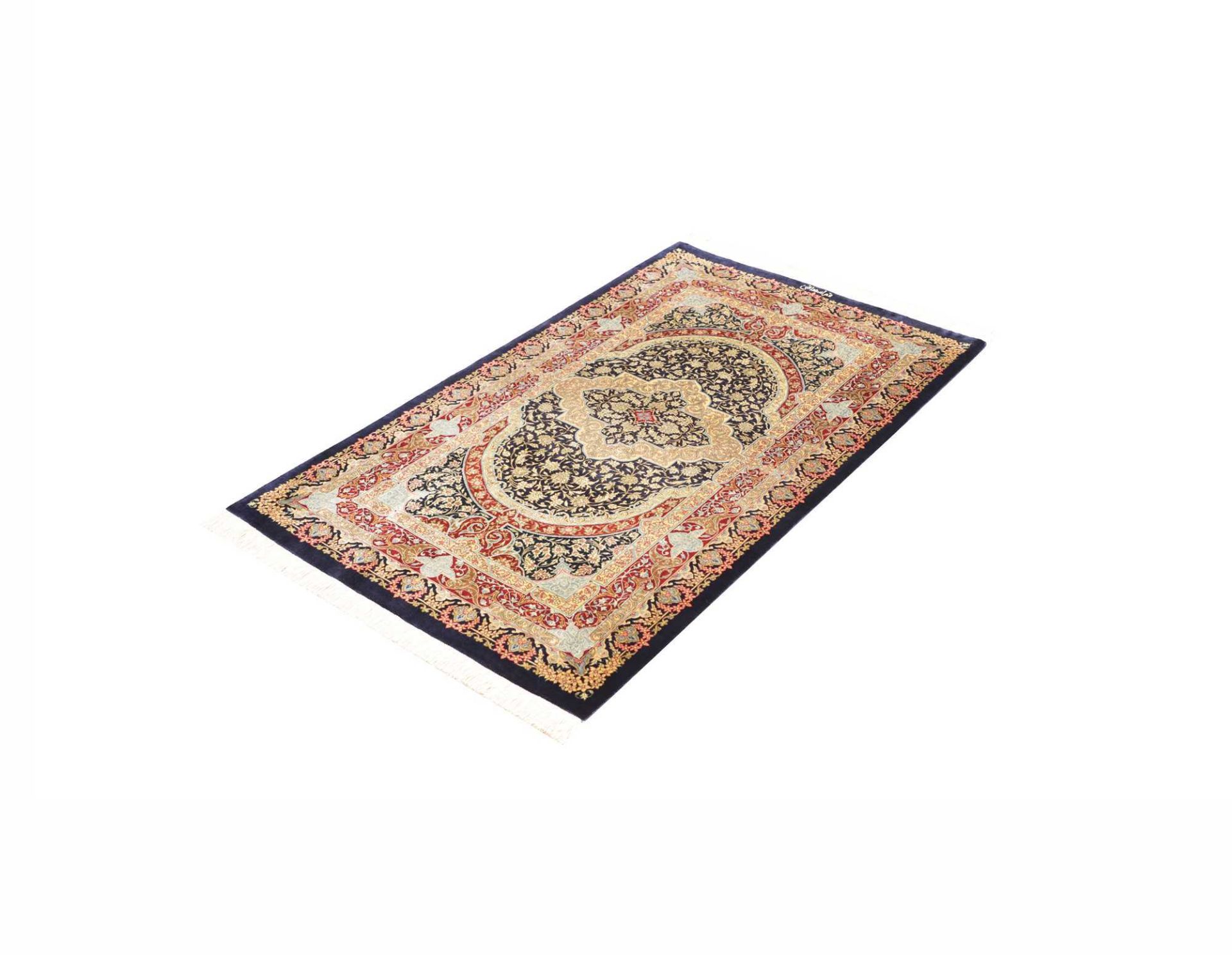 Ghom Perserteppich aus Iran, 81 × 117 cm