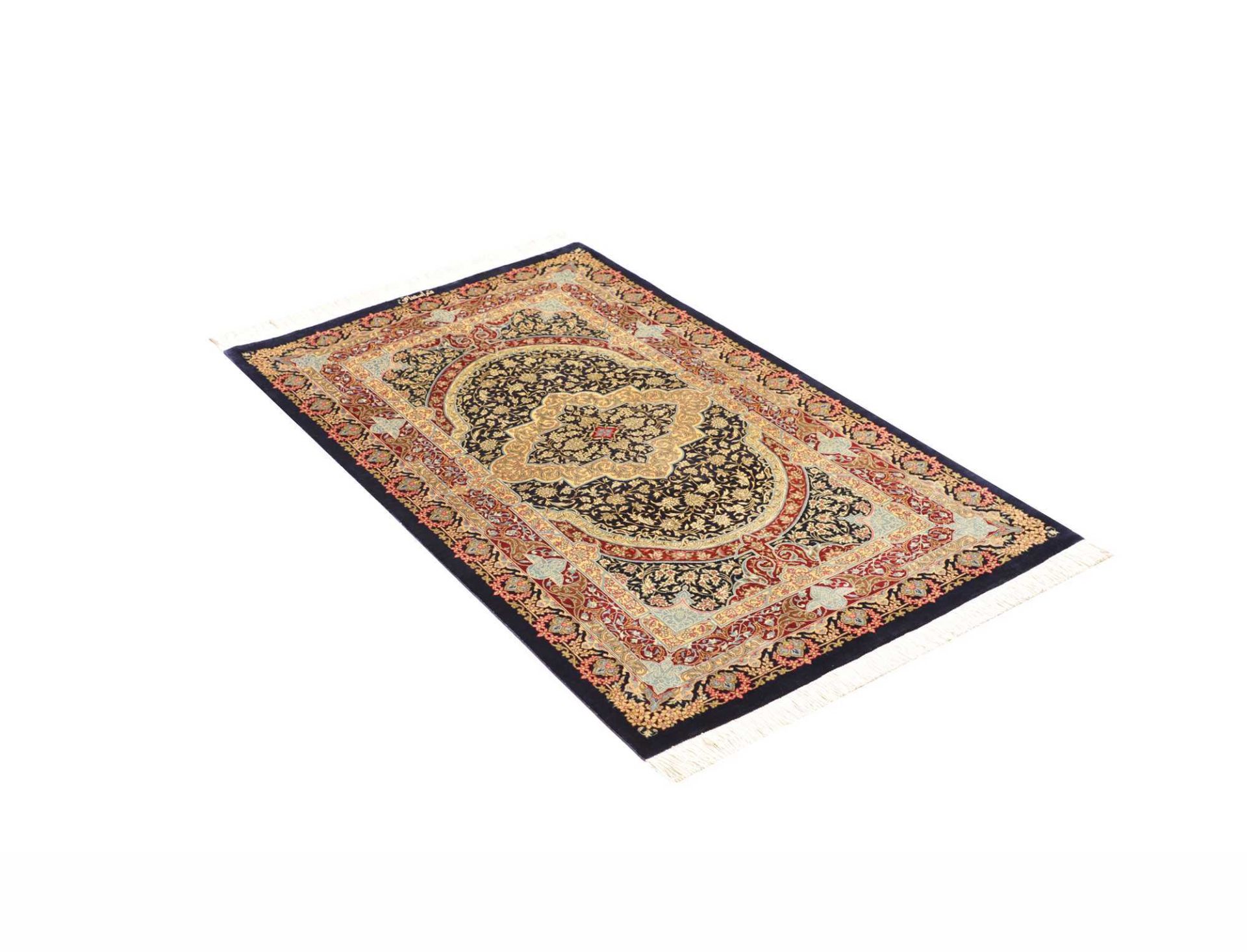 Ghom Perserteppich aus Iran, 81 × 117 cm