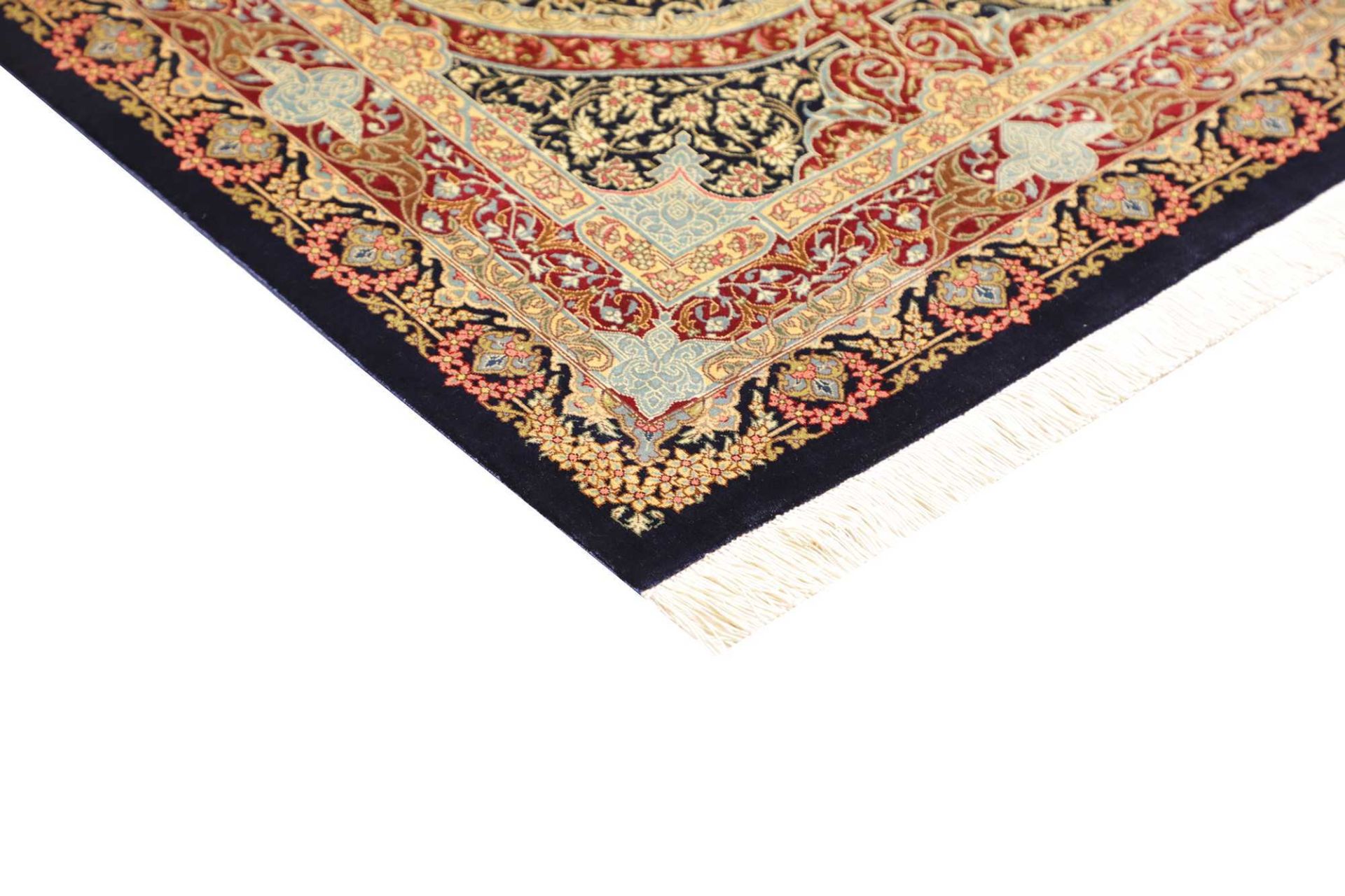 Ghom Perserteppich aus Iran, 81 × 117 cm