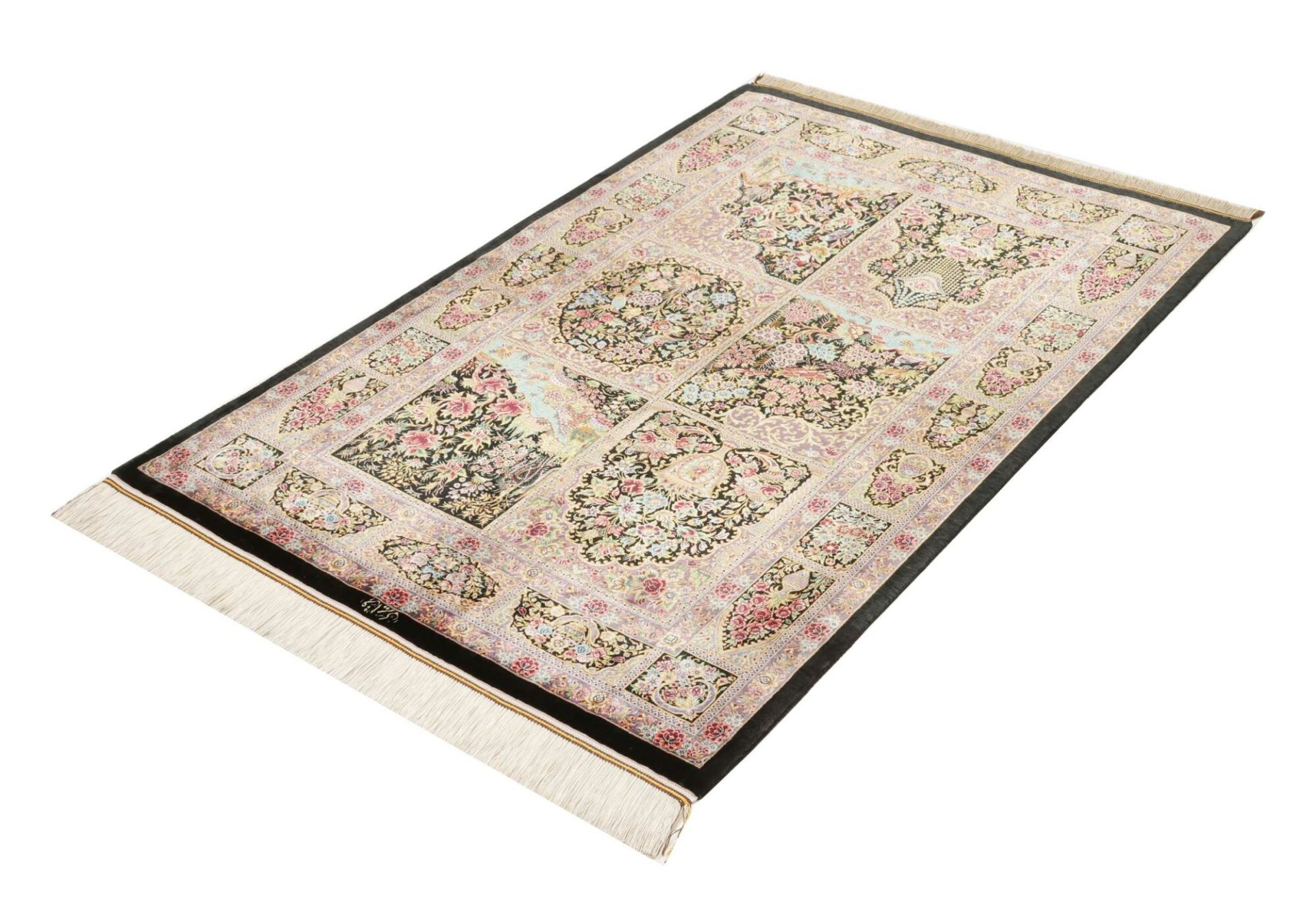 Ghom Perserteppich aus Iran, 101 × 148 cm
