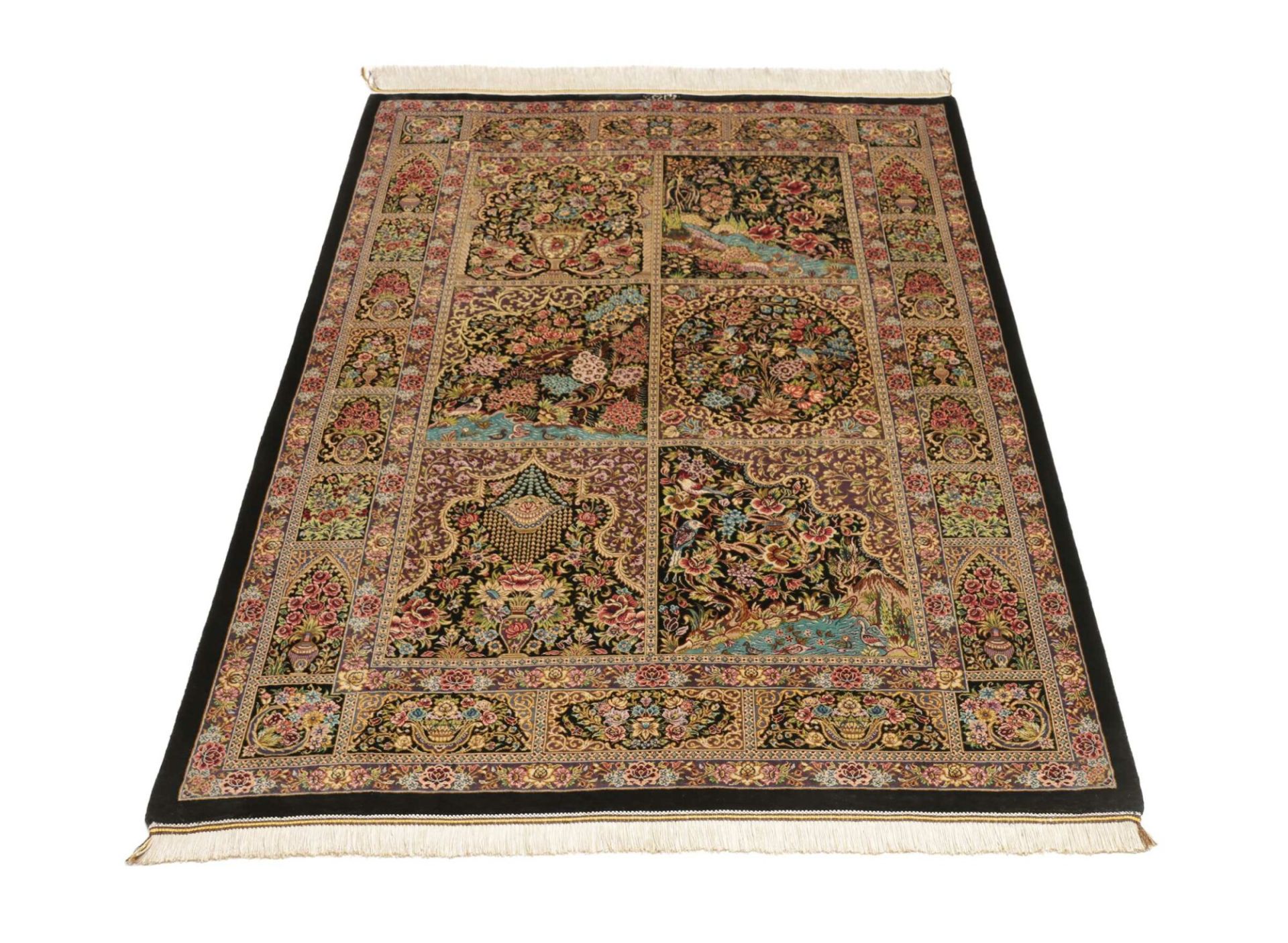 Ghom Perserteppich aus Iran, 101 × 148 cm