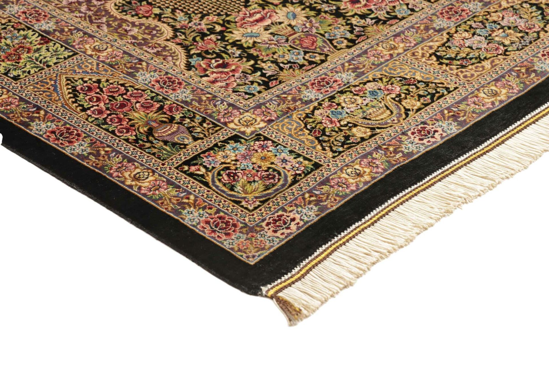 Ghom Perserteppich aus Iran, 101 × 148 cm