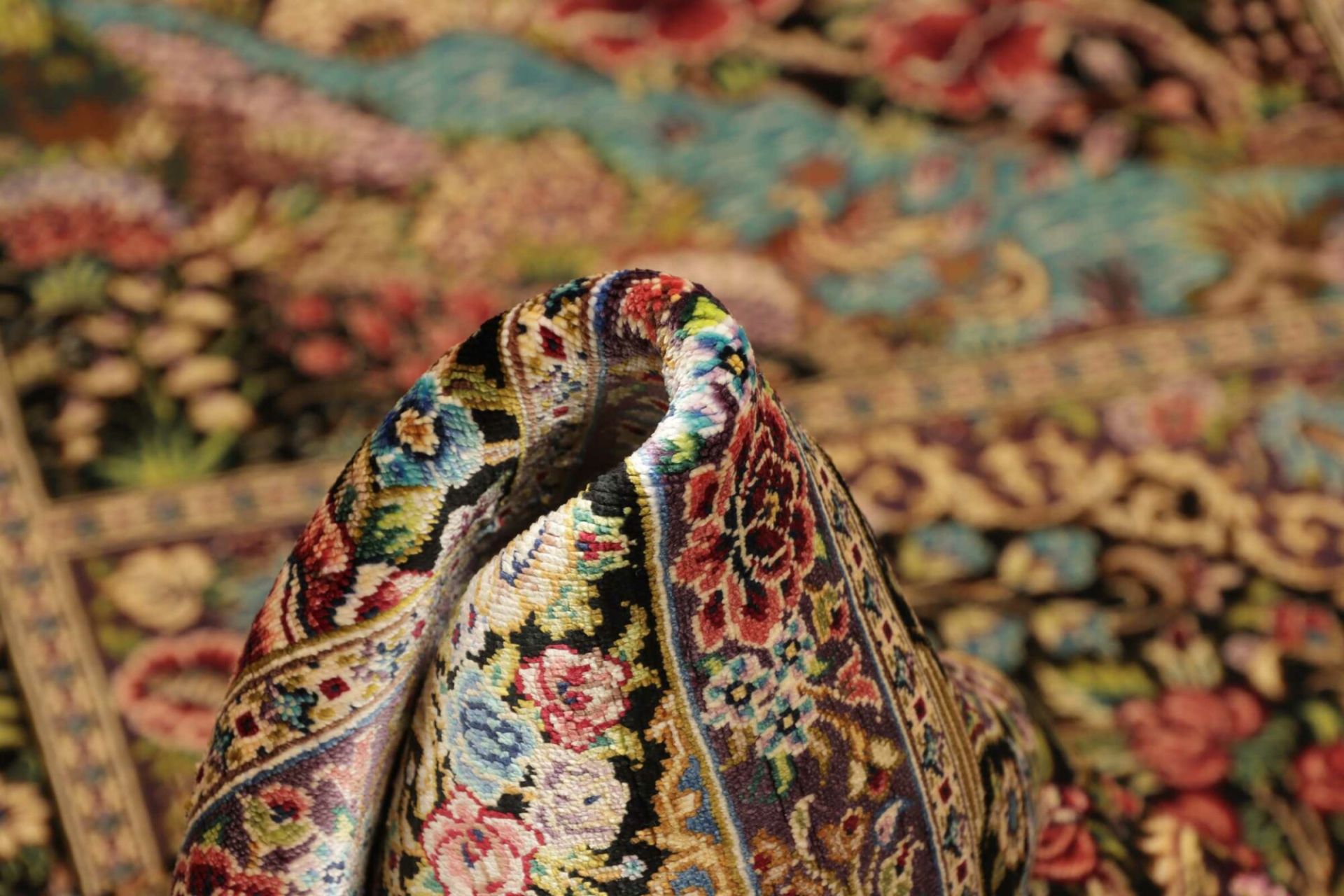Ghom Perserteppich aus Iran, 101 × 148 cm