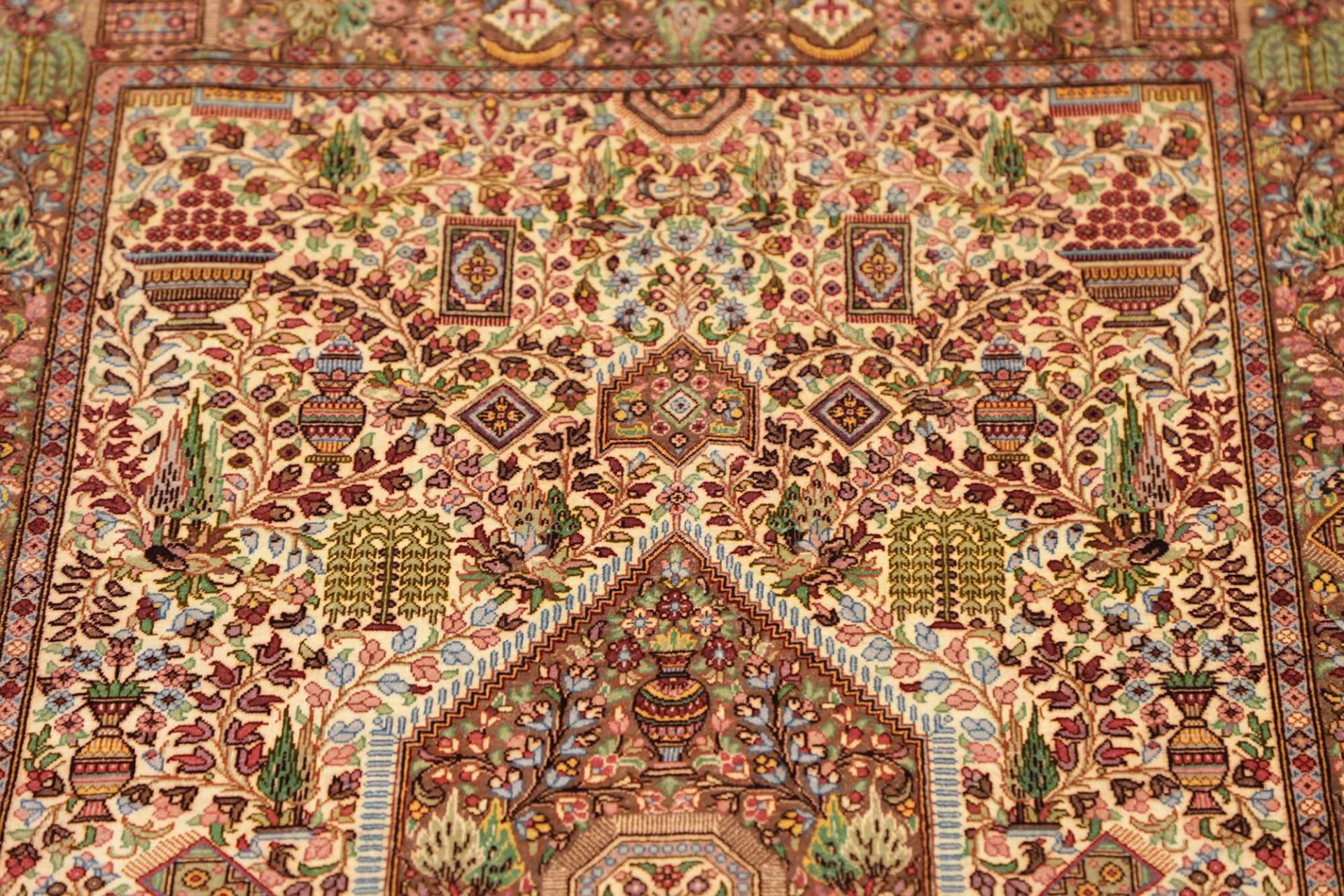 Handgeknüpfter Ghom Perserteppich, 71 × 297 cm, Seide