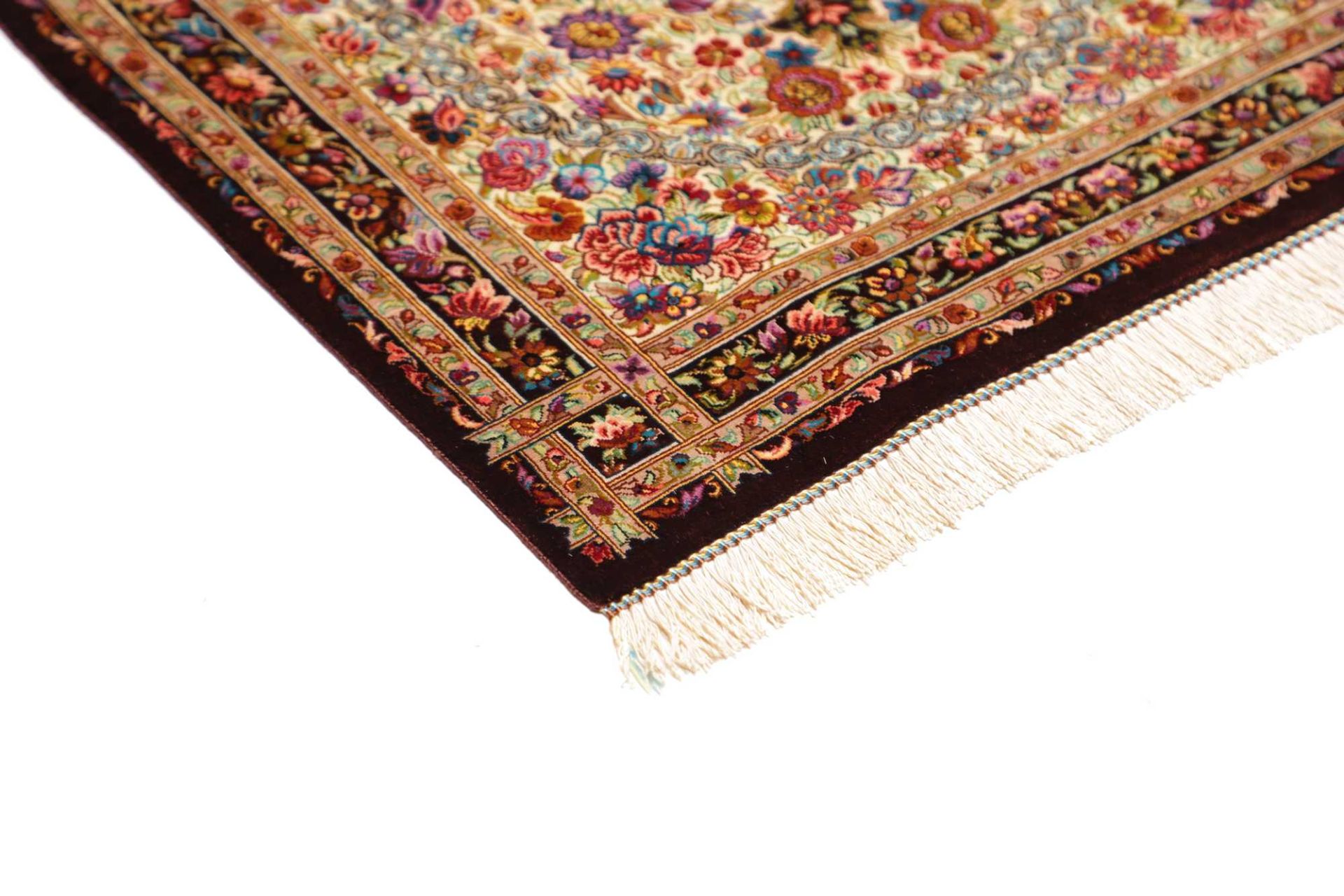 Ghom Perserteppich aus Iran, 62 × 89 cm