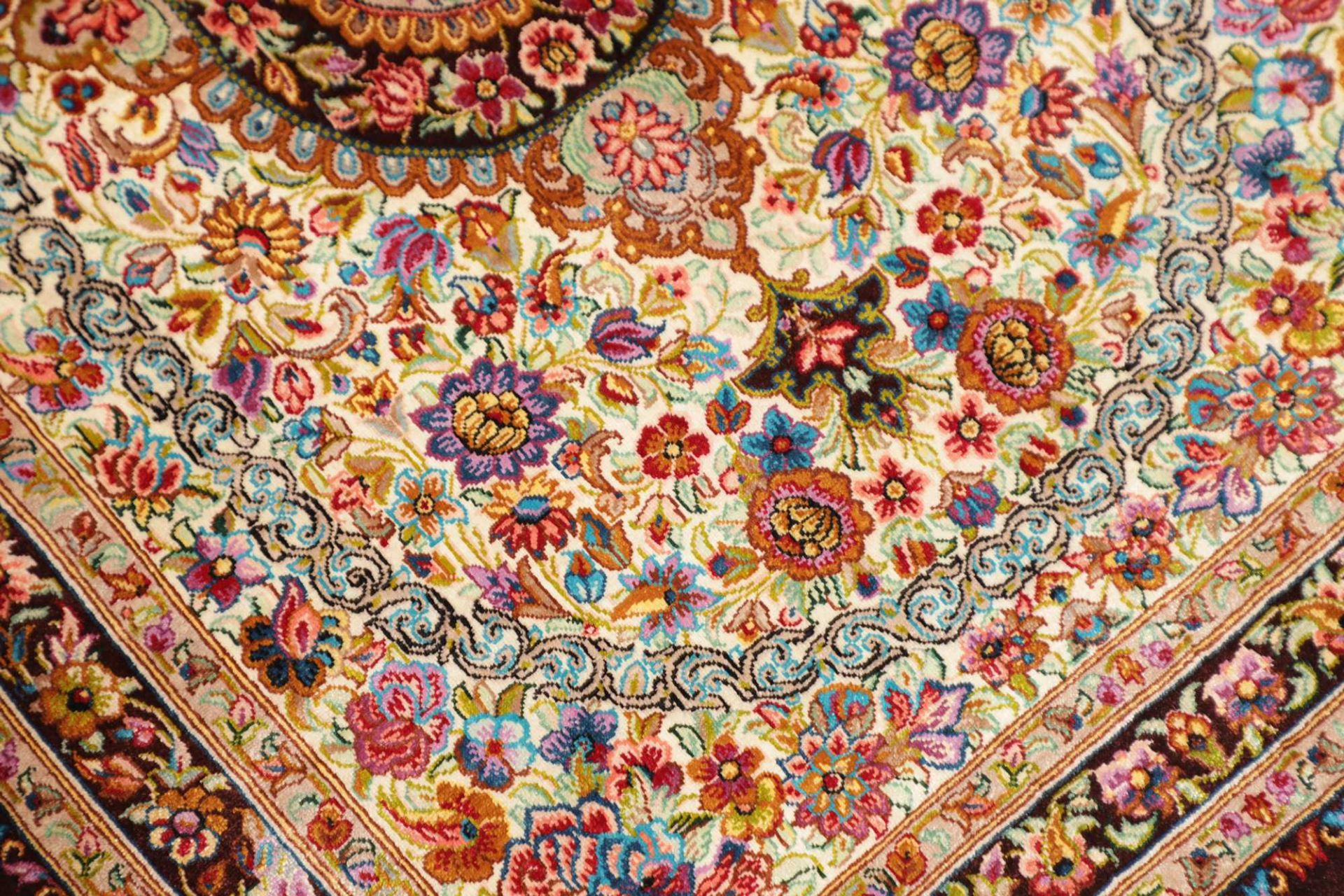 Ghom Perserteppich aus Iran, 62 × 89 cm