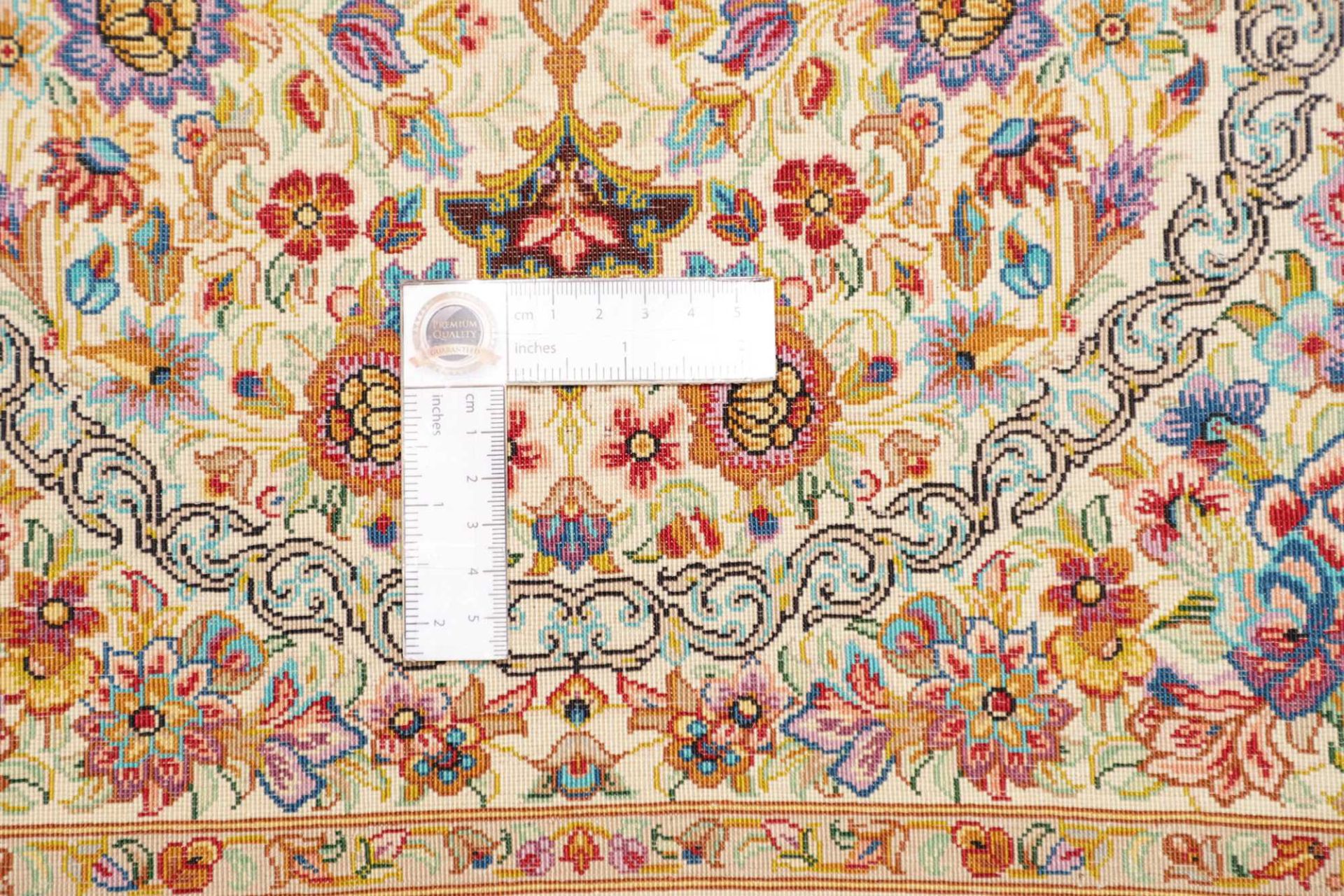 Ghom Perserteppich aus Iran, 62 × 89 cm
