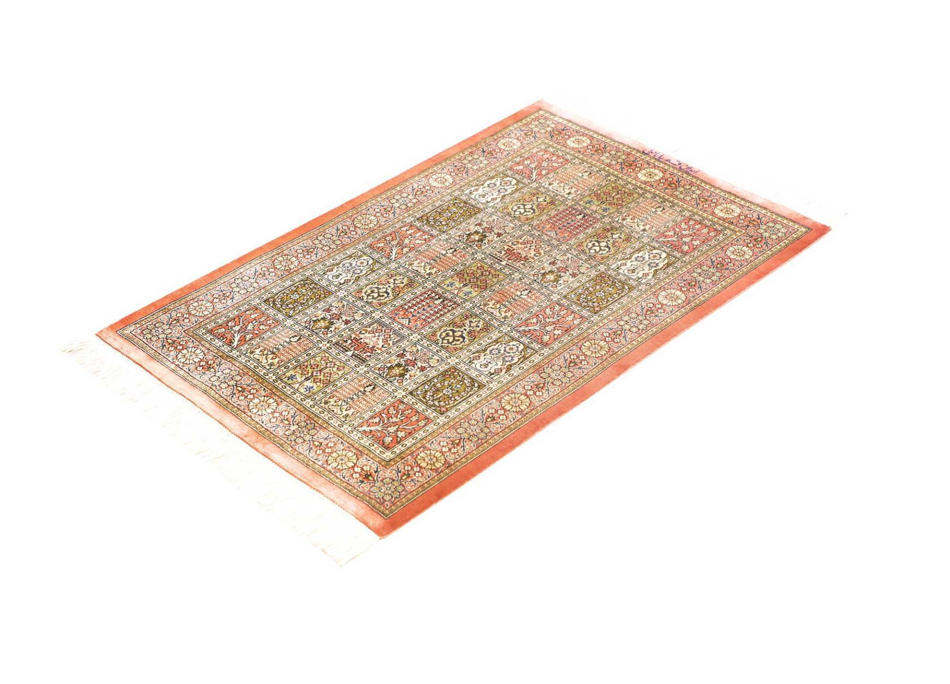 Ghom Perserteppich aus Iran, 61 × 85 cm