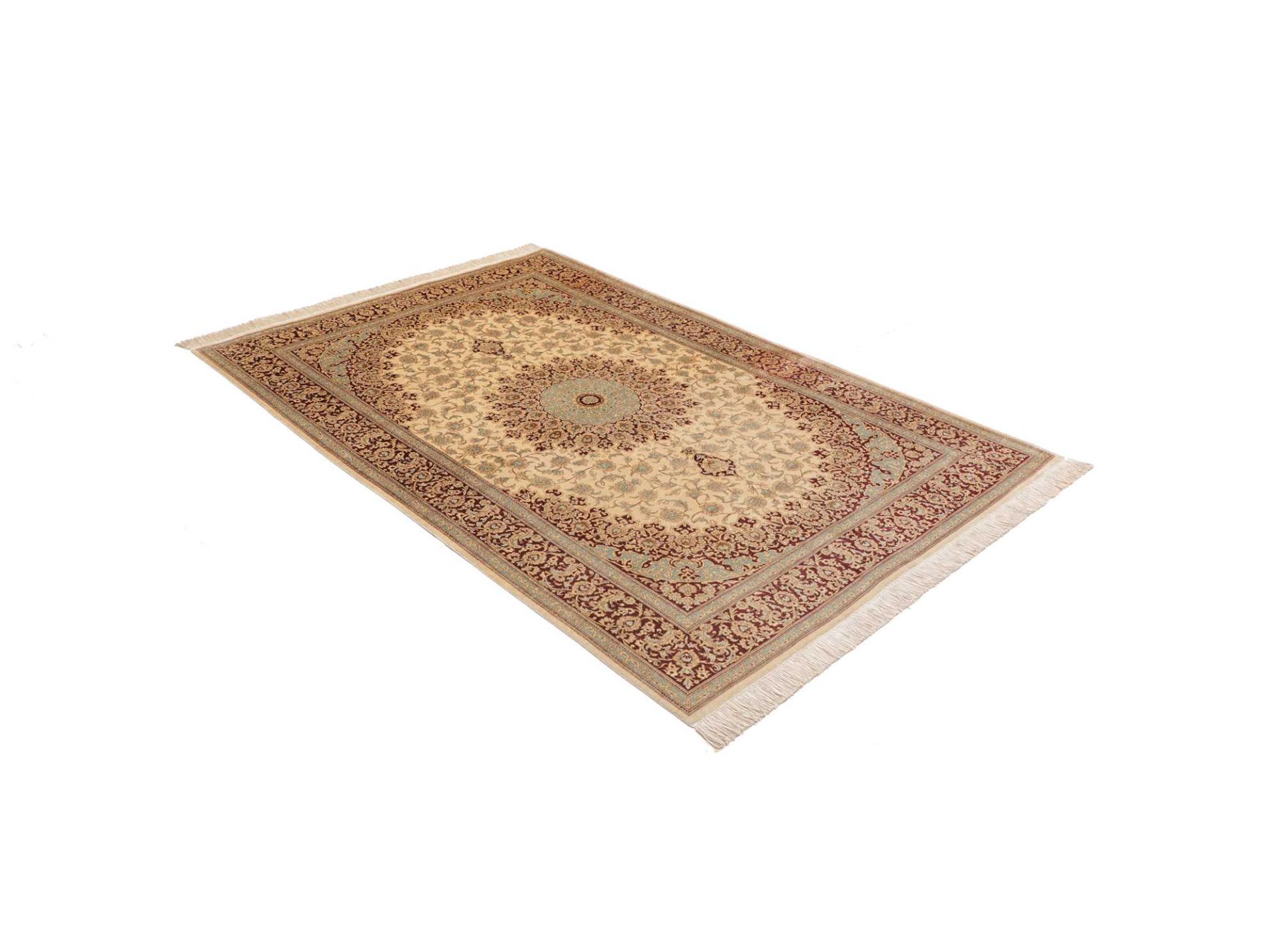 perserteppich-ghom-133-x-199-cm-seide-handgeknupft-edel-2 Handgeknüpfter Ghom Perserteppich 133 × 199 cm