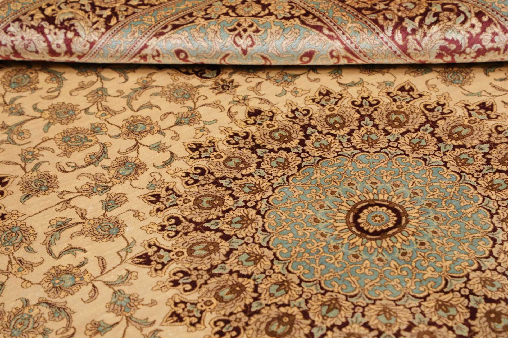 perserteppich-ghom-133-x-199-cm-seide-handgeknupft-edel-10 Handgeknüpfter Ghom Perserteppich 133 × 199 cm