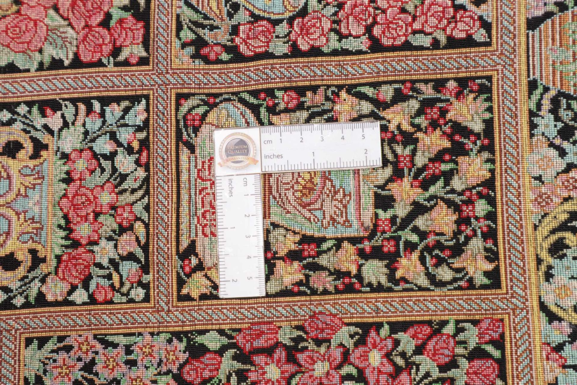Ghom Perserteppich 79 × 119 cm aus Seide, handgeknüpft
