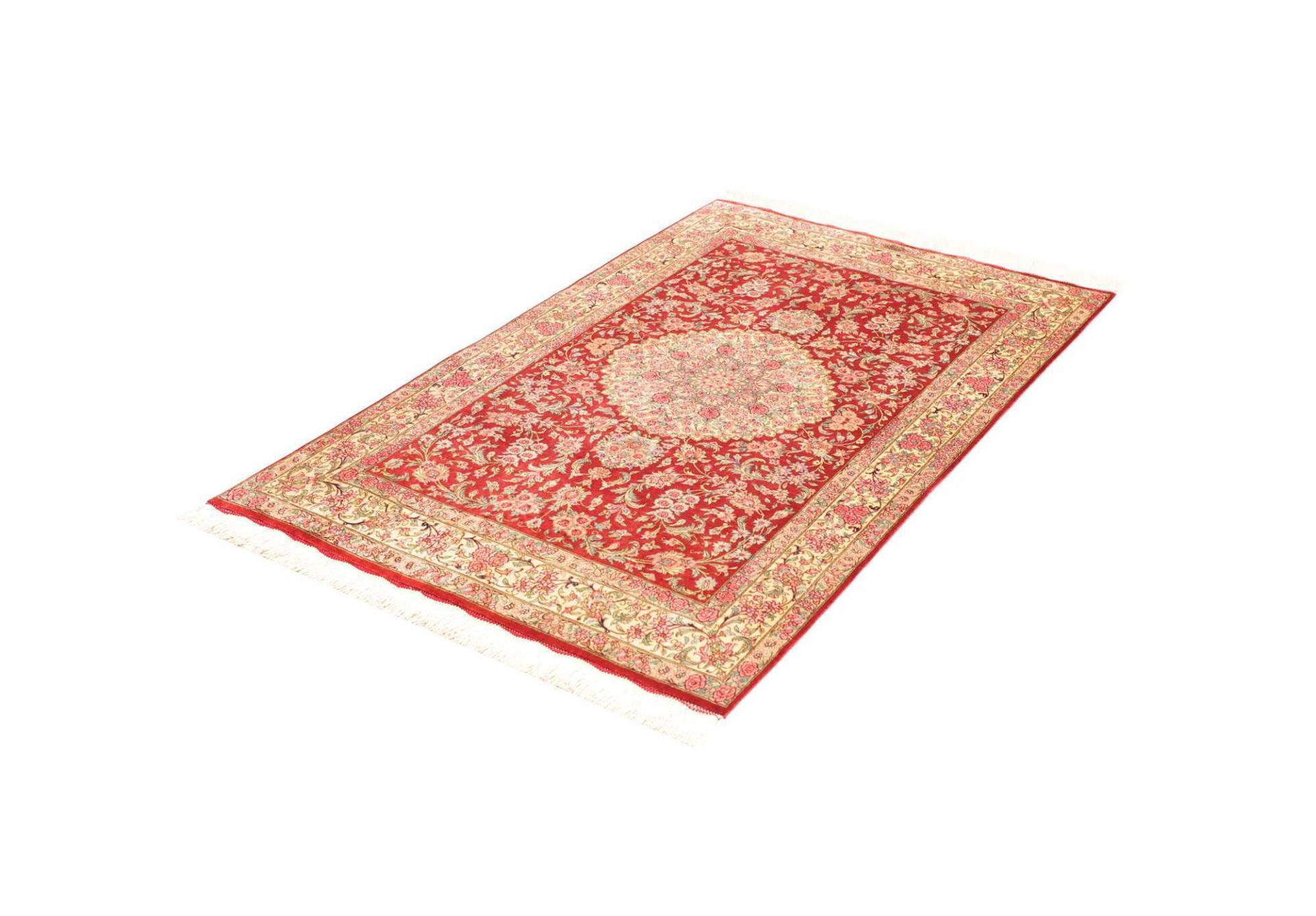 perserteppich-ghom-98-x-150-cm-seide-handgeknupft-exklusiv-1 Ghom Perserteppich aus Iran, 98 × 150 cm
