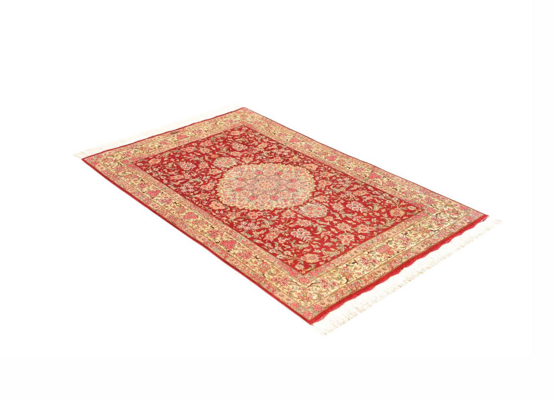 perserteppich-ghom-98-x-150-cm-seide-handgeknupft-exklusiv-2 Ghom Perserteppich aus Iran, 98 × 150 cm
