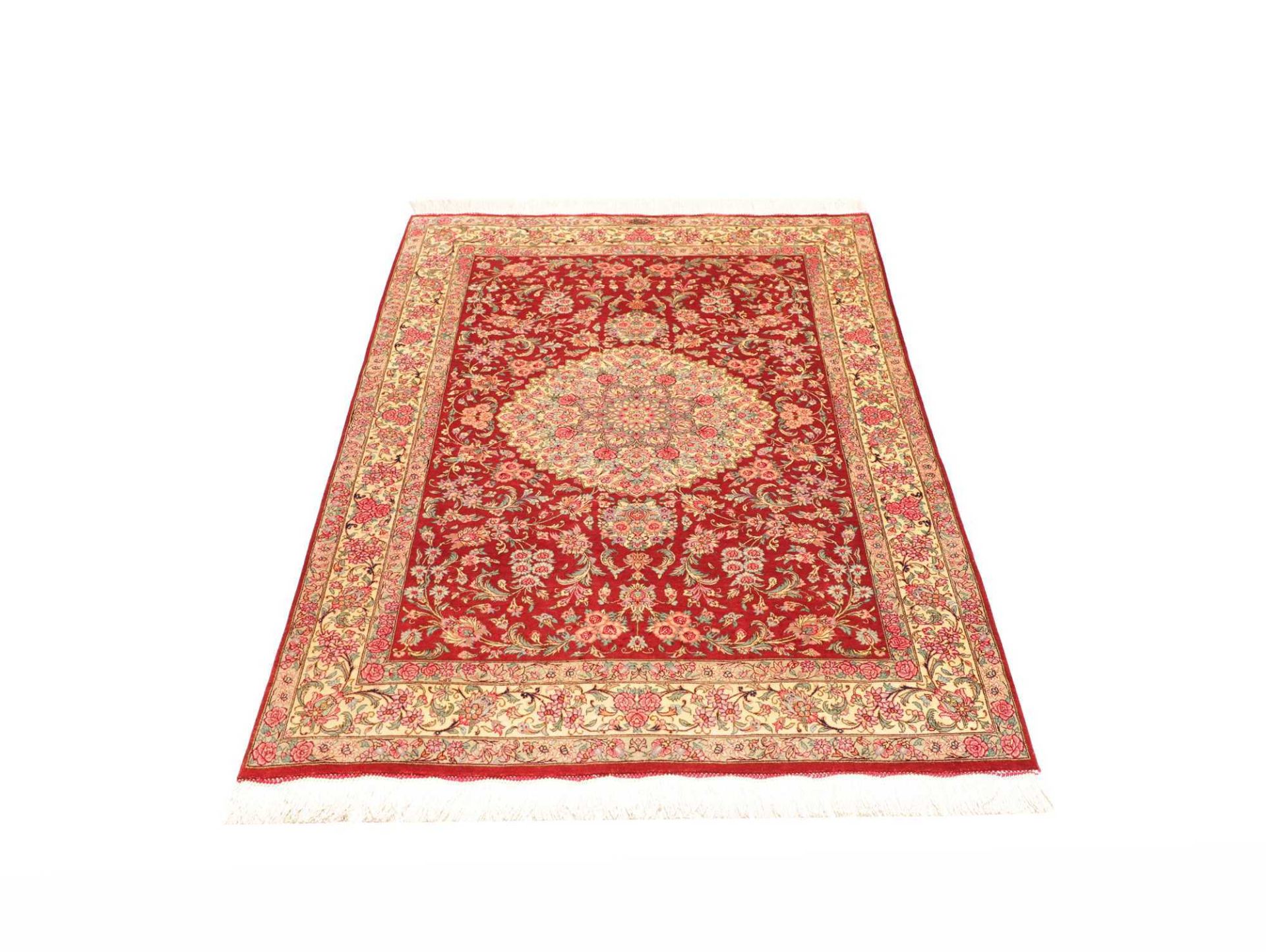 perserteppich-ghom-98-x-150-cm-seide-handgeknupft-exklusiv-3 Ghom Perserteppich aus Iran, 98 × 150 cm