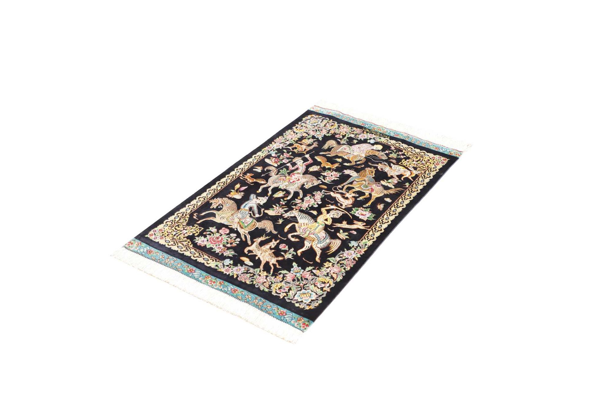 Ghom Perserteppich aus Iran, 59 × 97 cm