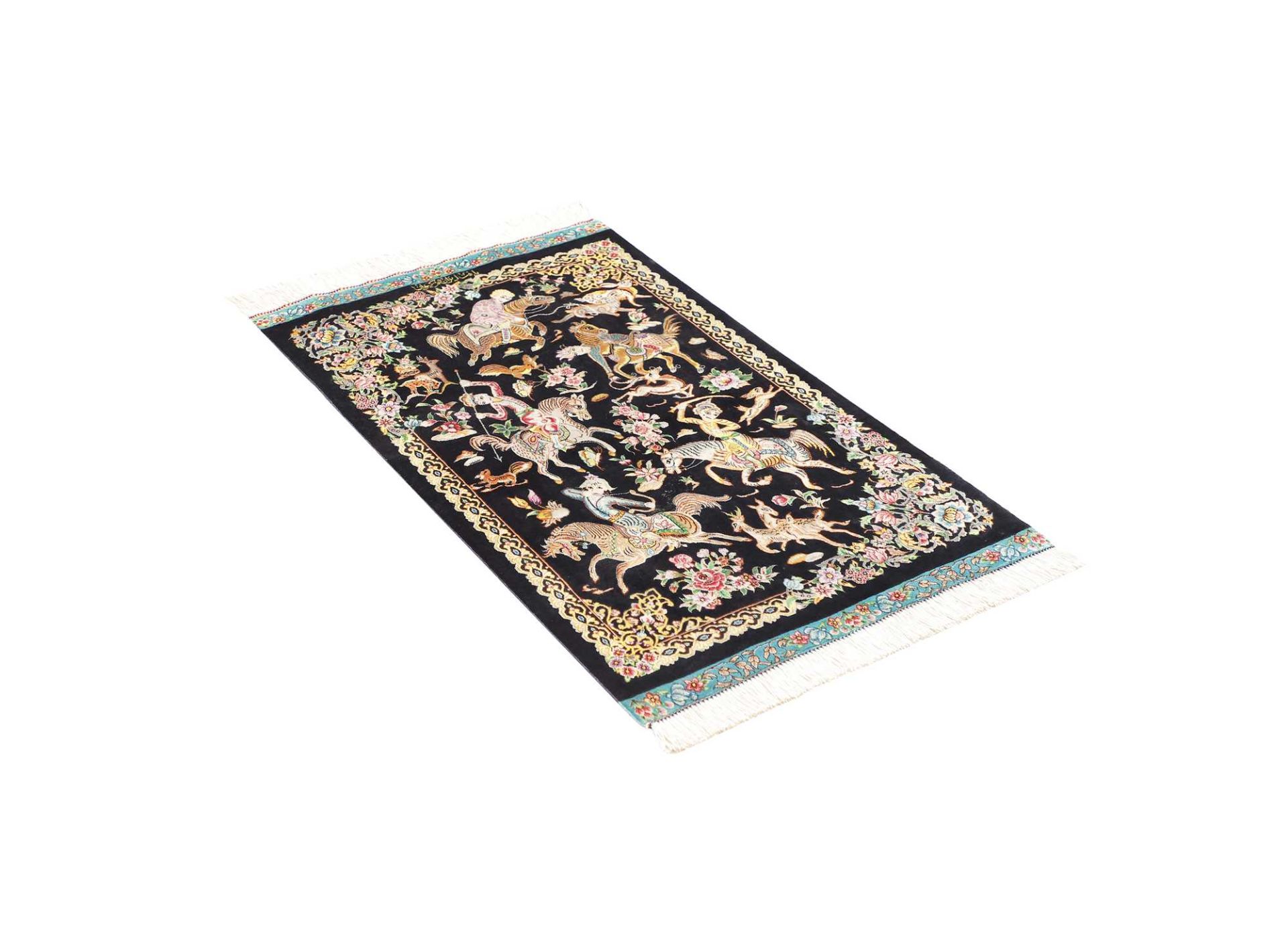 Ghom Perserteppich aus Iran, 59 × 97 cm