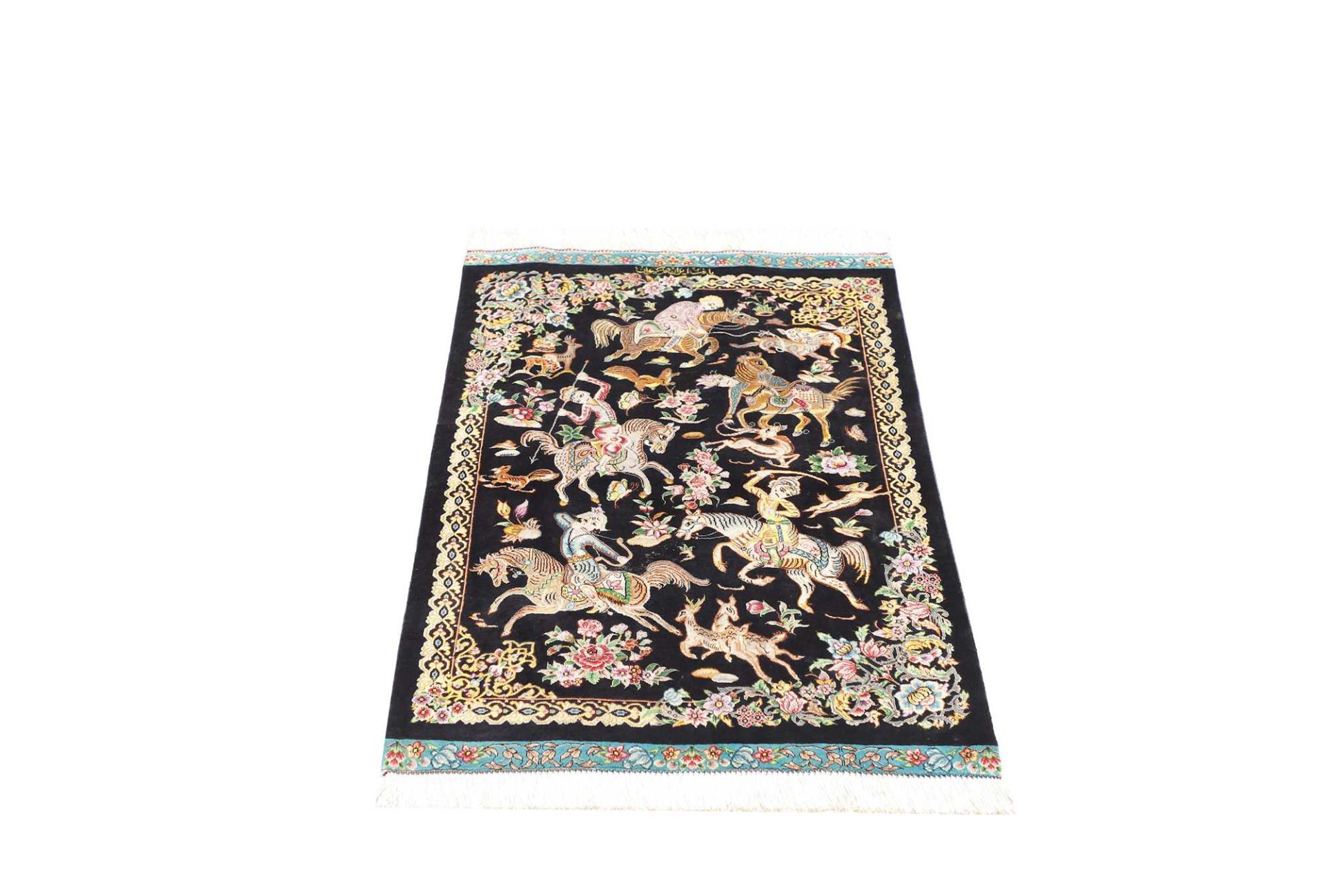 Ghom Perserteppich aus Iran, 59 × 97 cm