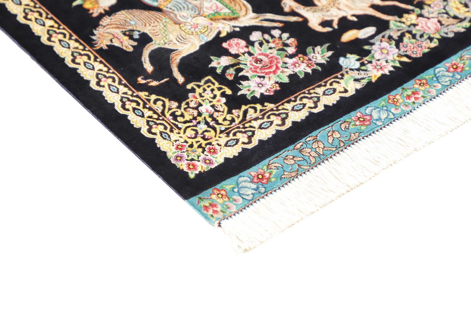 Ghom Perserteppich aus Iran, 59 × 97 cm