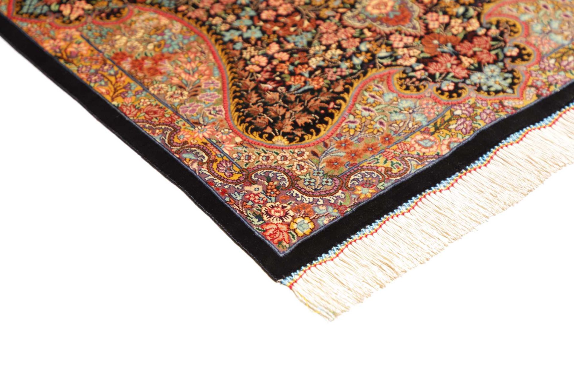 perserteppich-ghom-61-x-86-cm-seide-handgeknupft-edel-glanzend-4 Handgeknüpfter Ghom Perserteppich 61 × 86 cm
