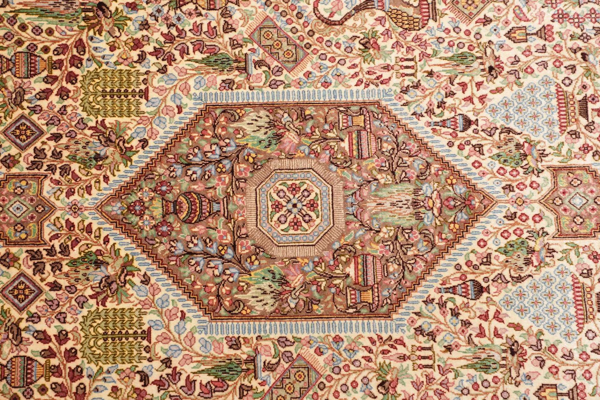 Handgeknüpfter Ghom Perserteppich, 71 × 298 cm, Seide