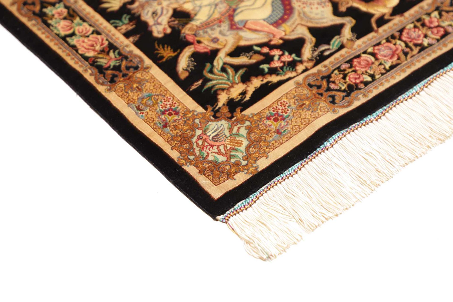 Ghom Perserteppich aus Iran, 62 × 91 cm